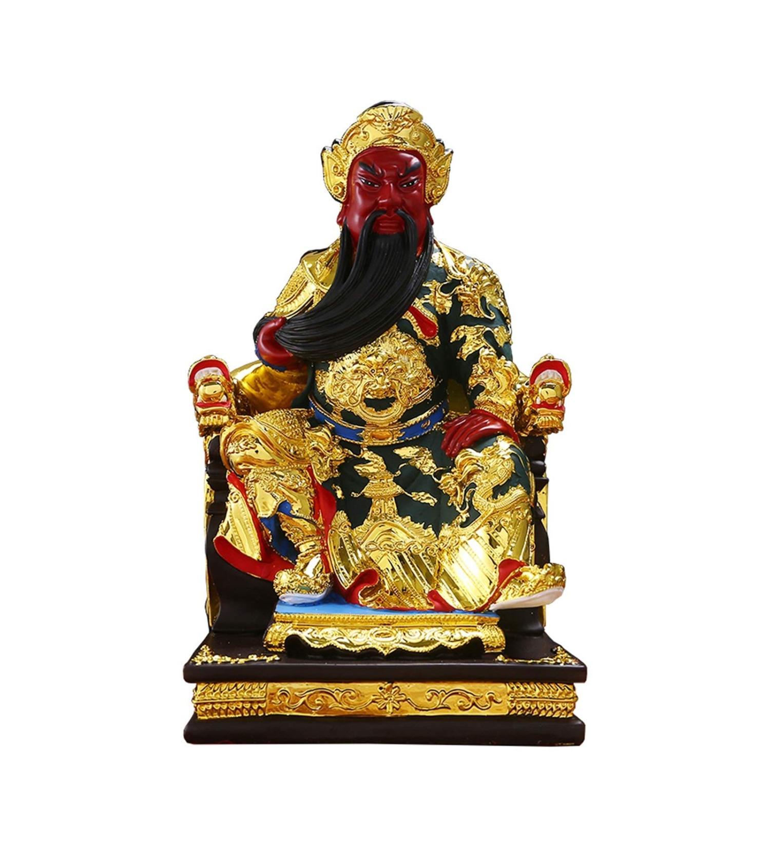 Buddha Statue/Buddha Figurines Guan Gong Guan Yu Buddha Statue Home Lucky Decoration Chinese Guan Yun Chang Resin Indoor Statue Fortune Protection Statue Collection Buddha Statue Decoration - Buy Online on GoSupps.com