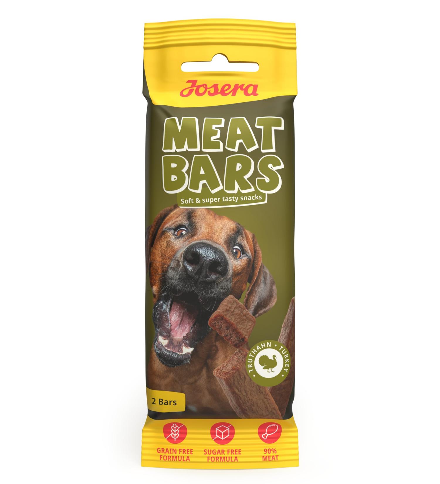 JOSERA Meat Bars Turkey (1 x 40g) | Premium Snack Sausage with Delicious Turkey Meat | 90% Meat | Sugar Free and Grain Free Recipe | Gentle Dried Treat | 1