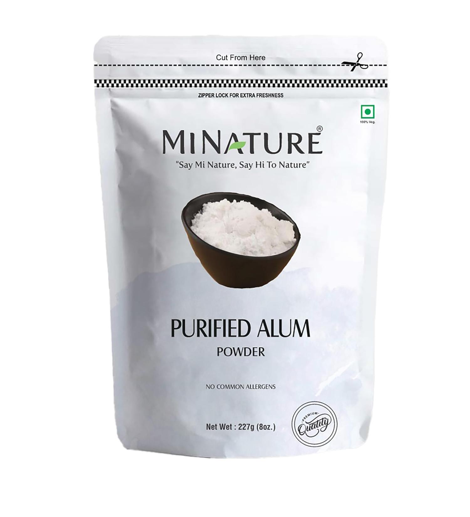 Purified Alum Powder (phitkari) by mi Nature | 227g(8 oz) (0.5 lb) | Pure & Natural Alum Powder | Nothing Added 227 g (Pack of 1)