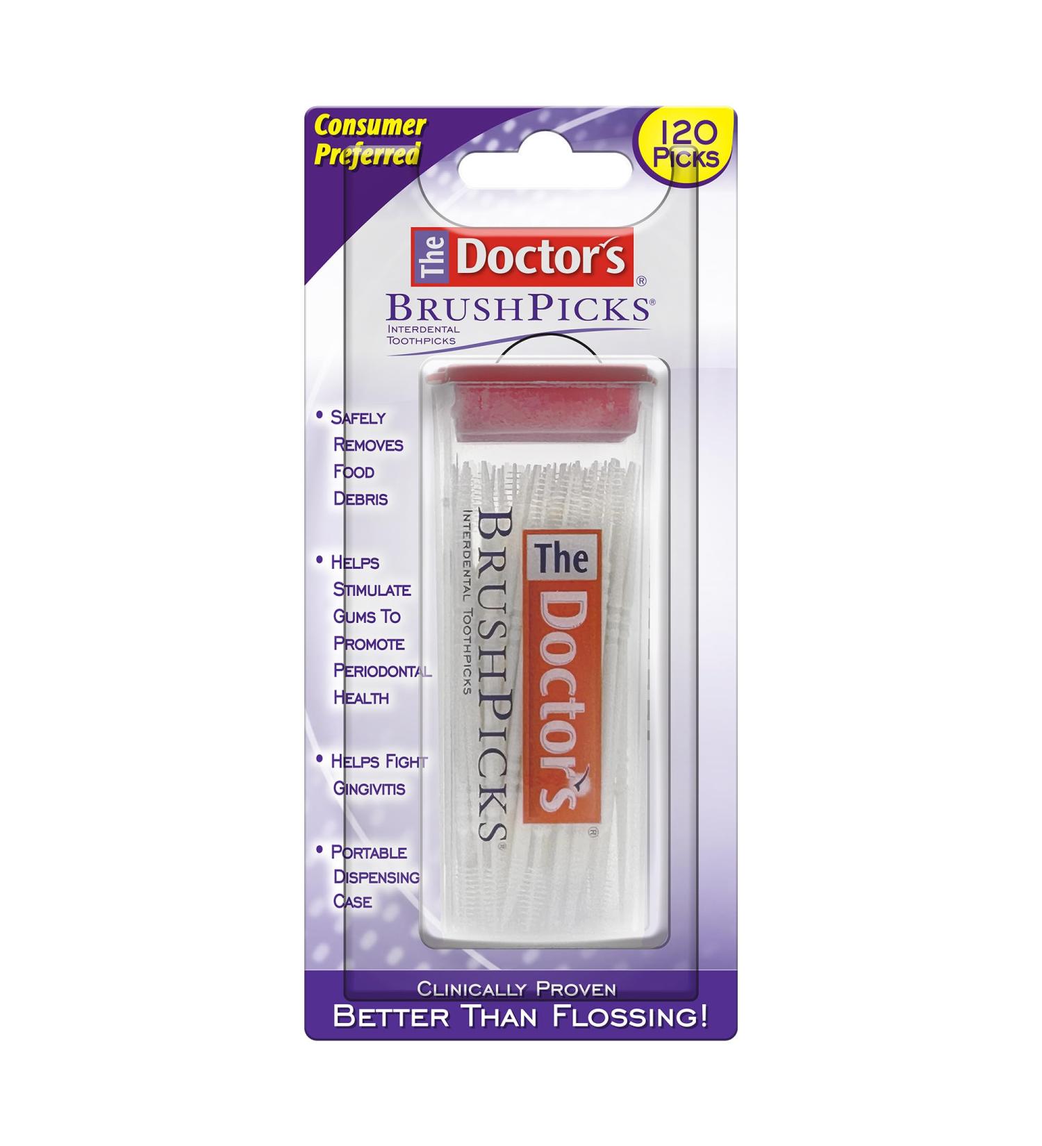 Buy Doctor s BrushPicks 2-in-1 Interdental Brushes & Dental Picks - 120 Count Plaque Remover for Teeth - Fast International Shipping - Buy Online on GoSupps.com