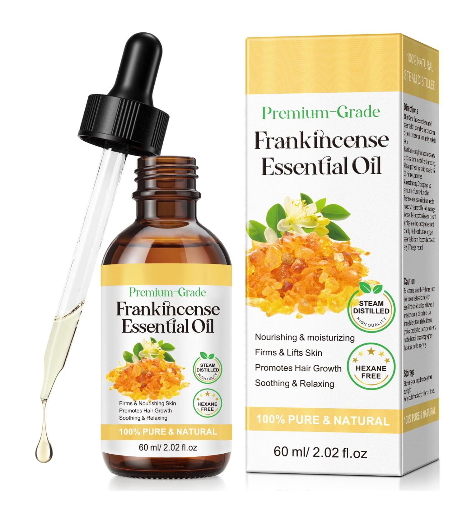 Kurchugo Frankincense Essential Oil 2.02 Fl oz - 100% Pure & Natural Premium Frankincense Oil for Face Skin Care Hair Body Massage Diffusers Aromatherapy Meditation Moisturize Tighten Skin - Buy Online on GoSupps.com