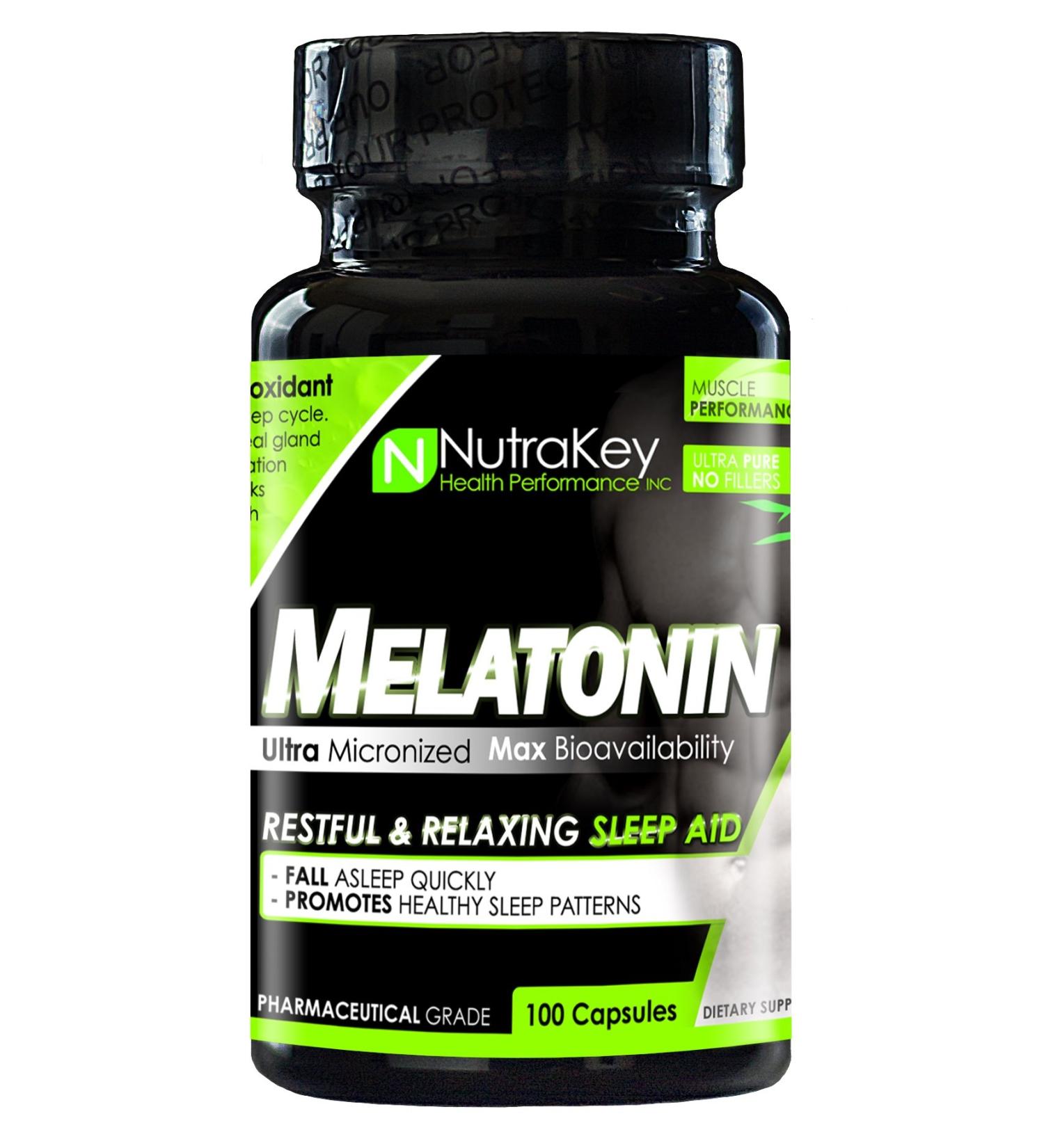 Nutrakey Melatonin 100 Capsules - Natural Sleep Aid for Restful Nights - Buy Online on GoSupps.com