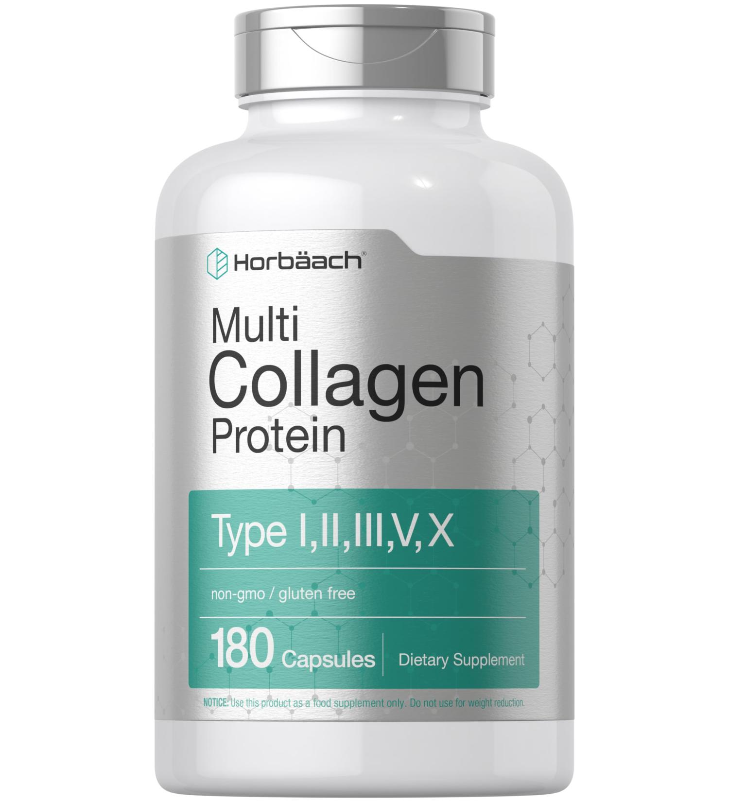 Horb ach Multi Collagen Protein 2000 mg | 180 Capsules | Hydrolyzed Collagen Type I II III V X | Keto & Paleo Friendly Non-GMO Gluten Free Supplement - Buy Online on GoSupps.com