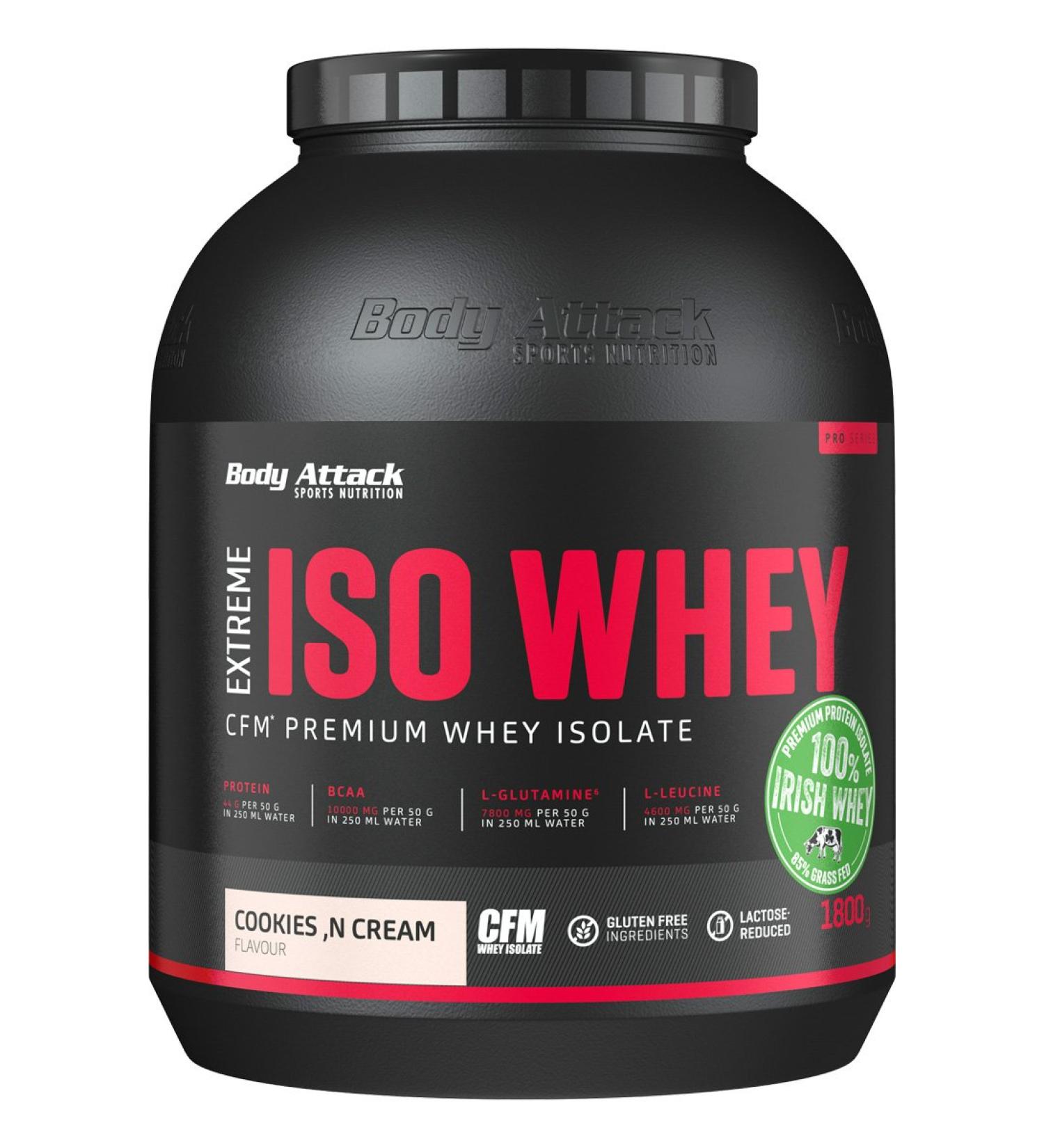 Body Attack Extreme ISO Whey Cookies & Cream 1 pack (1x 1.8 kg)