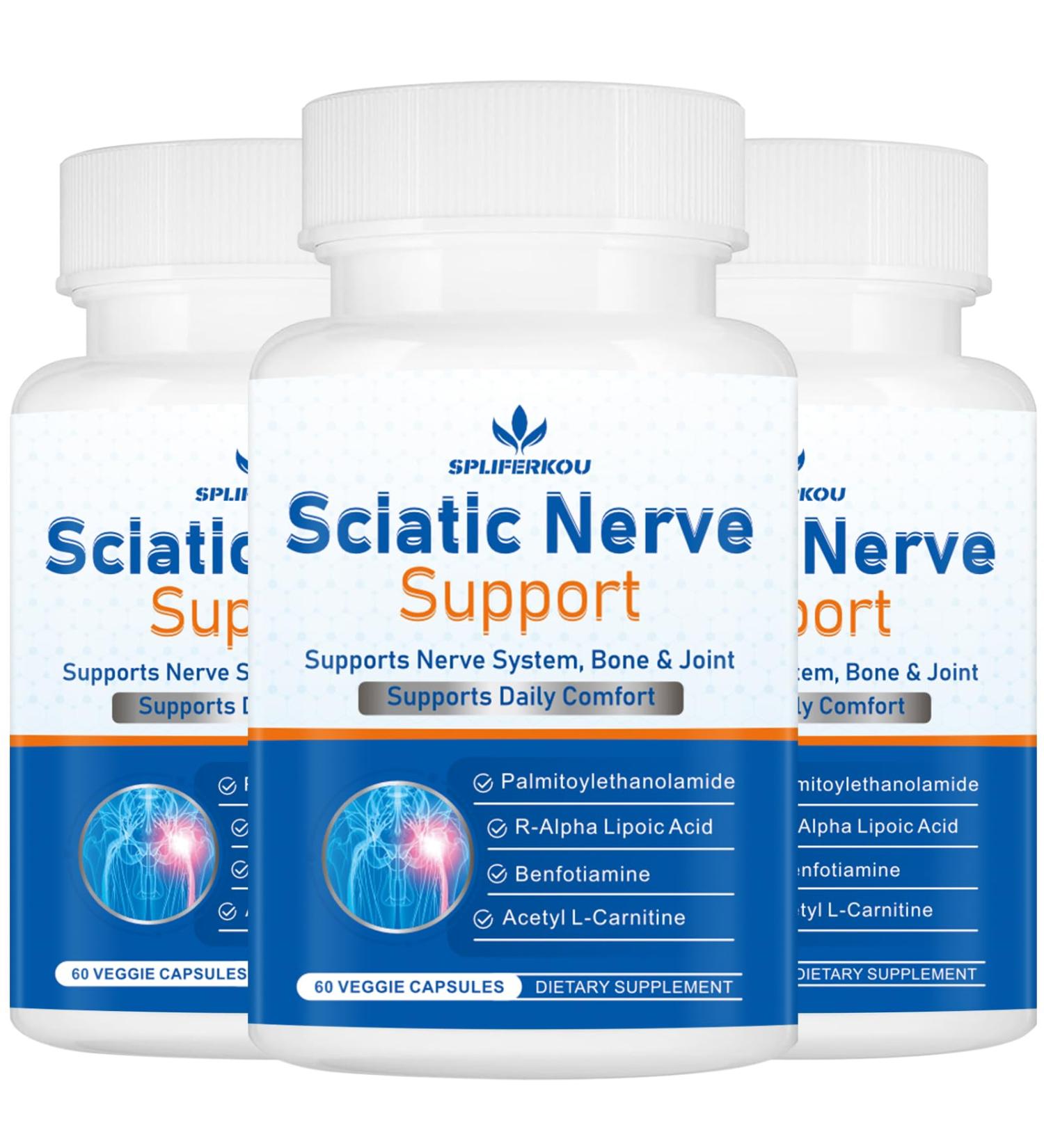 Sciatic Nerve Support Supplement Advanced Sciatic Nerve Support Formula with Pea Alpha Lipoic Acid Benfotiamine 180 Capsules