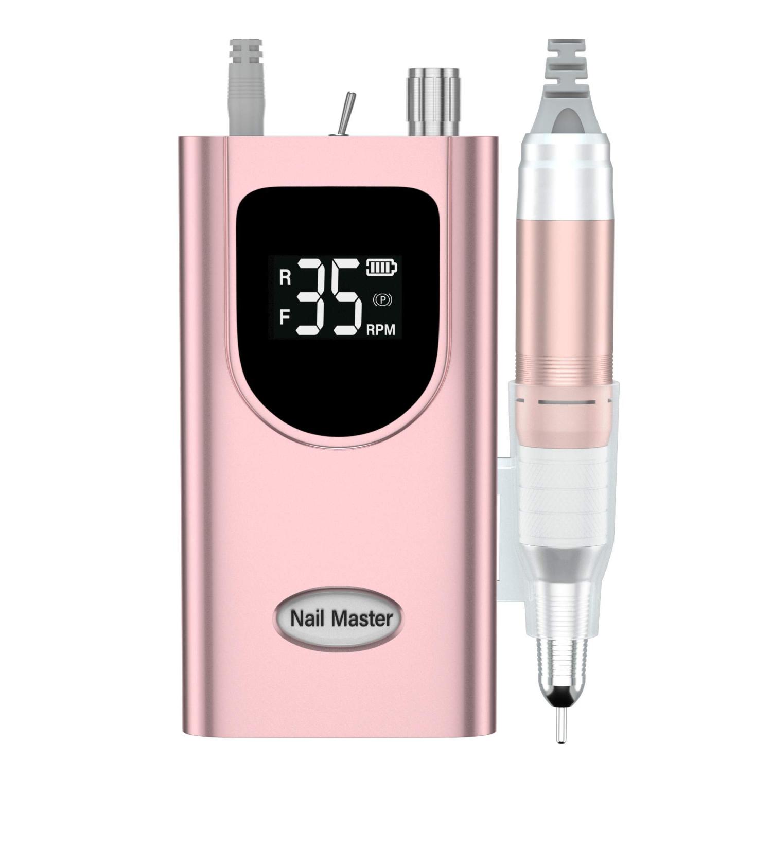 Delanie Professional Nail Drill for Acrylic Nails - High Torque 35,000 RPM, Rechargeable Electric File - LCD Display, Low Heat & Vibration - Rose Gold - Buy Online on GoSupps.com