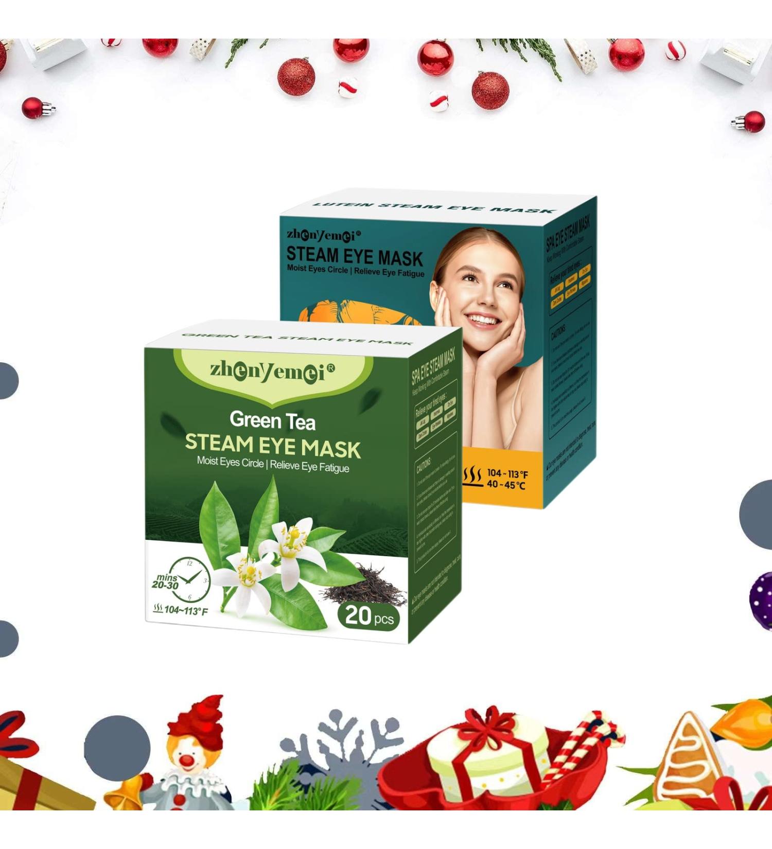 Lutein & Green Tea Steam Eye Mask - 40 Pack Set for Relaxation and Eye Strain Relief | Disposable Heated Sleep Masks for Dry Eyes, Fatigue, and Dark Circles - Buy Online on GoSupps.com