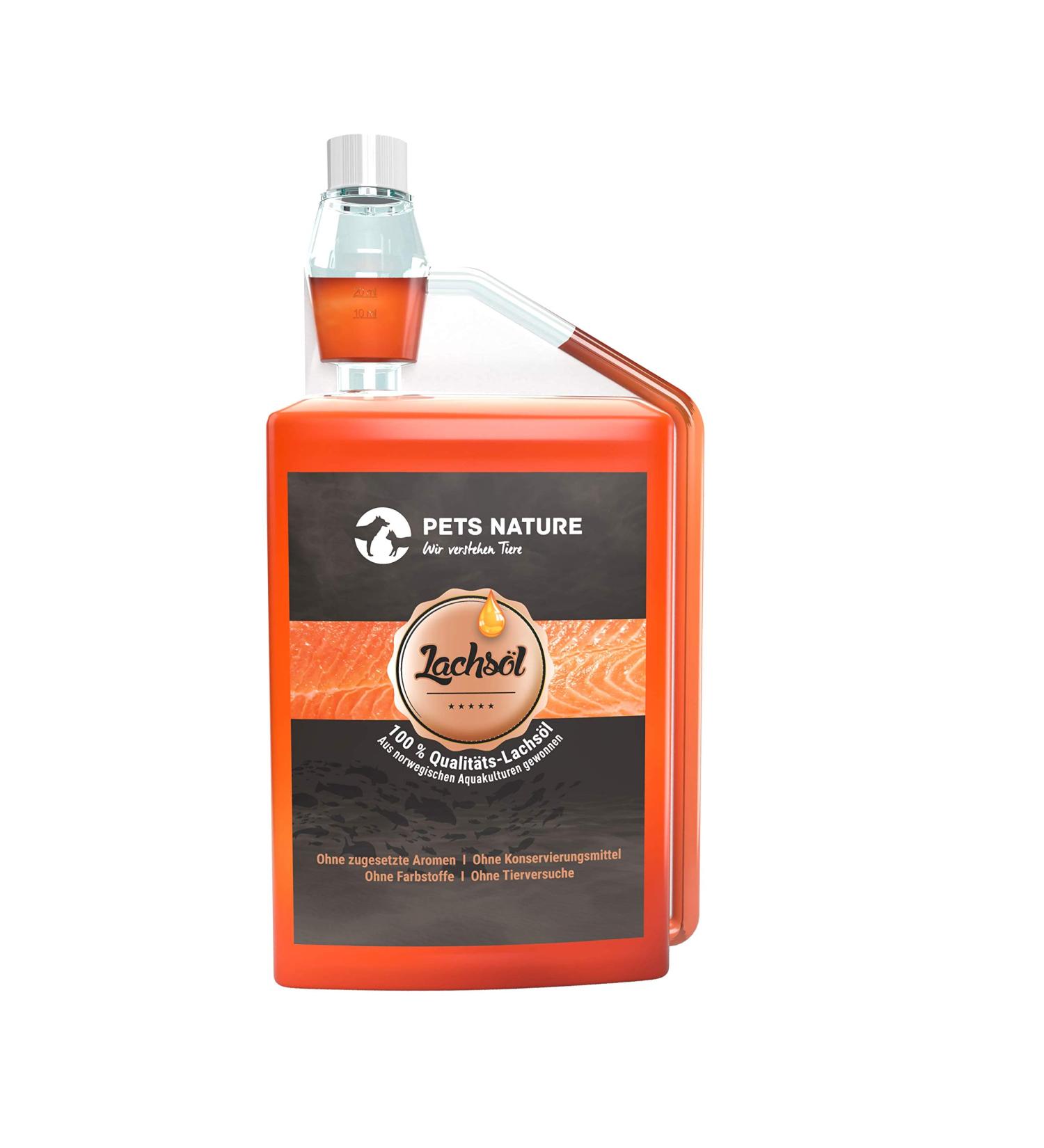 Pets Nature Salmon Oil for Dogs Cats & Horses - 1L Premium Omega 3 & 6 Fish Oil - Buy Online on GoSupps.com