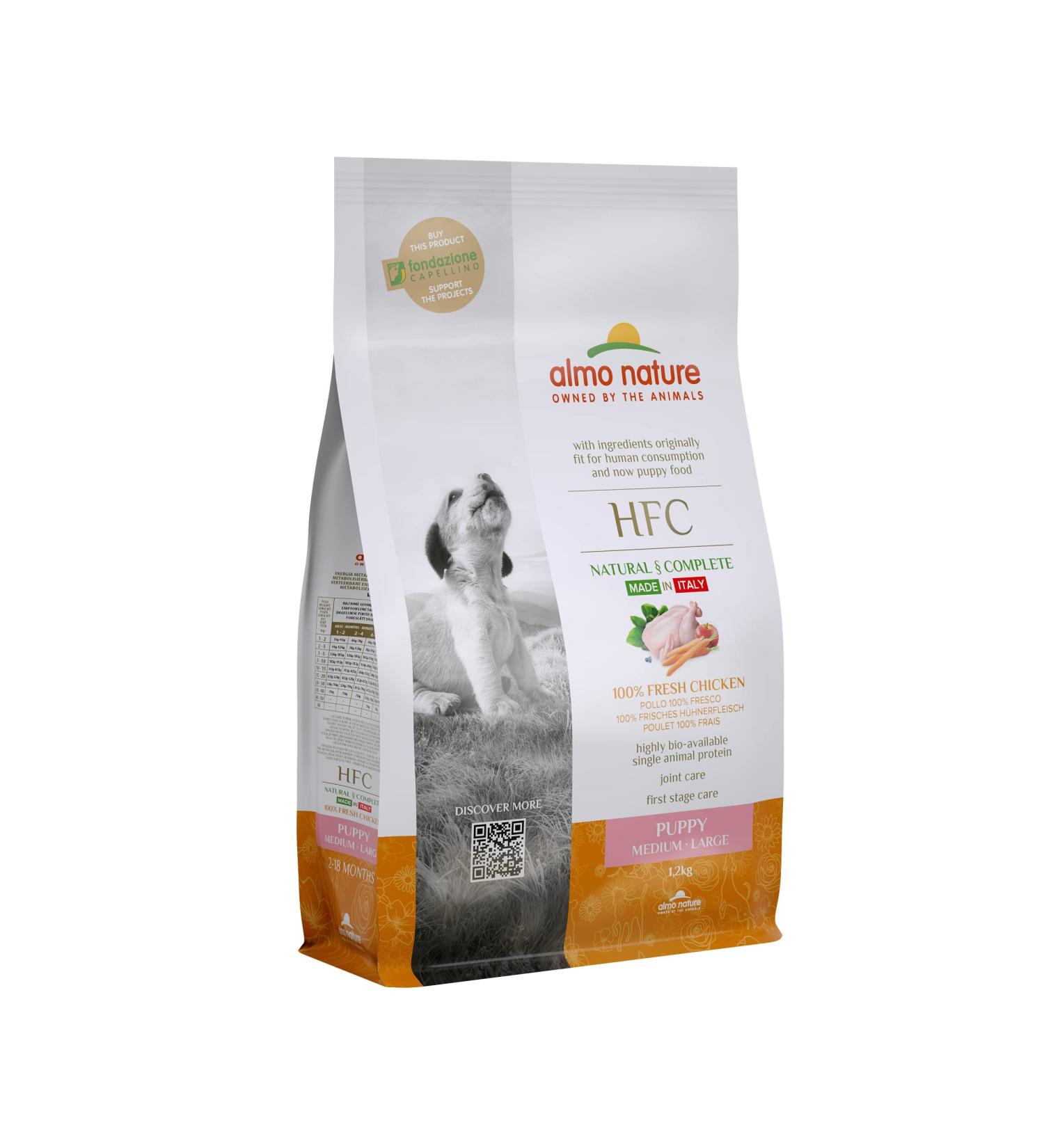 Almo Nature HFC Puppy M/L - Puppy Food with Chicken Originally Fit for Human Consumption and now used as Dog Food. - Buy Online on GoSupps.com
