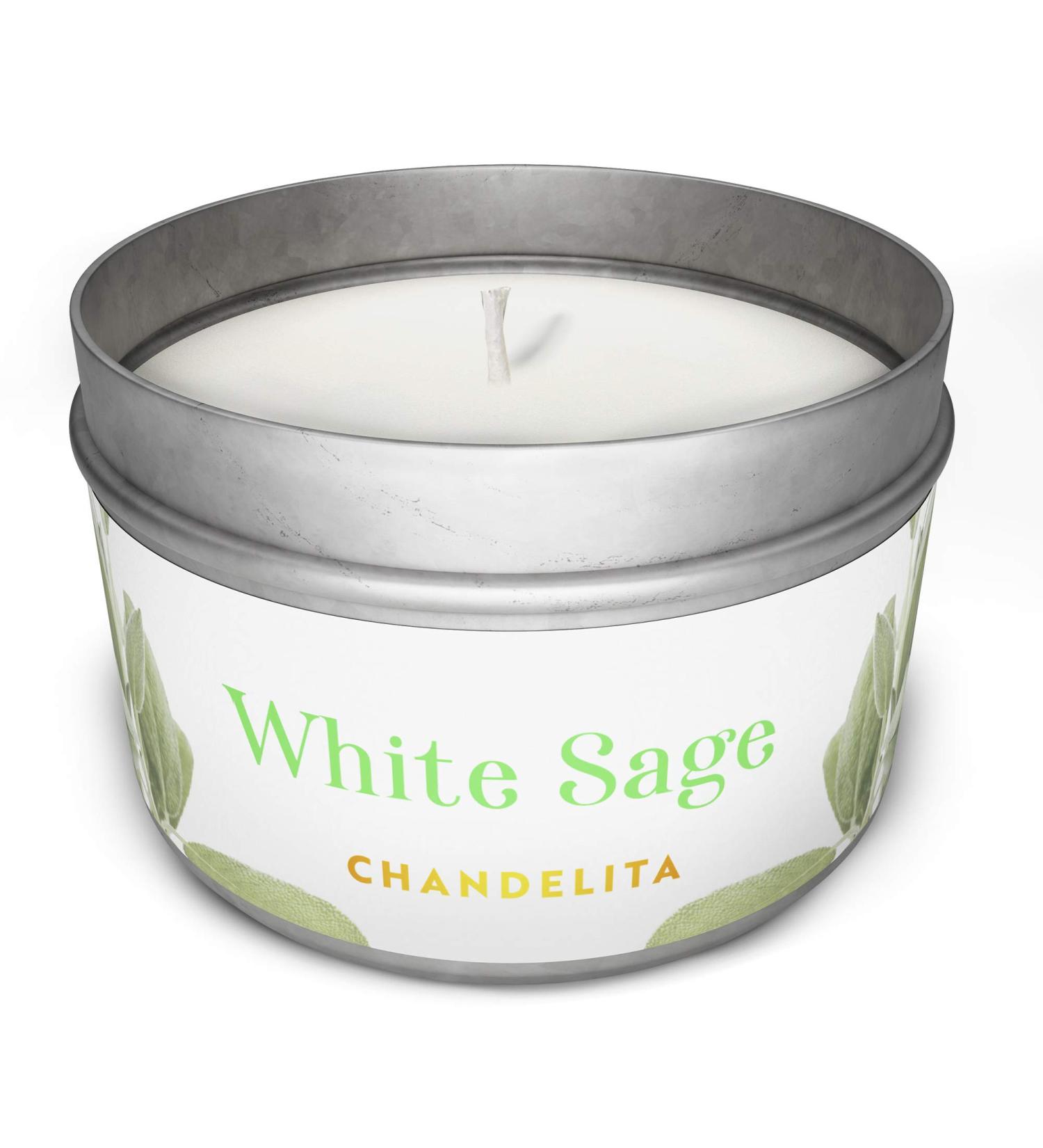 Chandelita White Sage Fragrance Candle - Soy Wax for Cleansing Relaxation Meditation & Chakra Healing - Shop Internationally - Buy Online on GoSupps.com