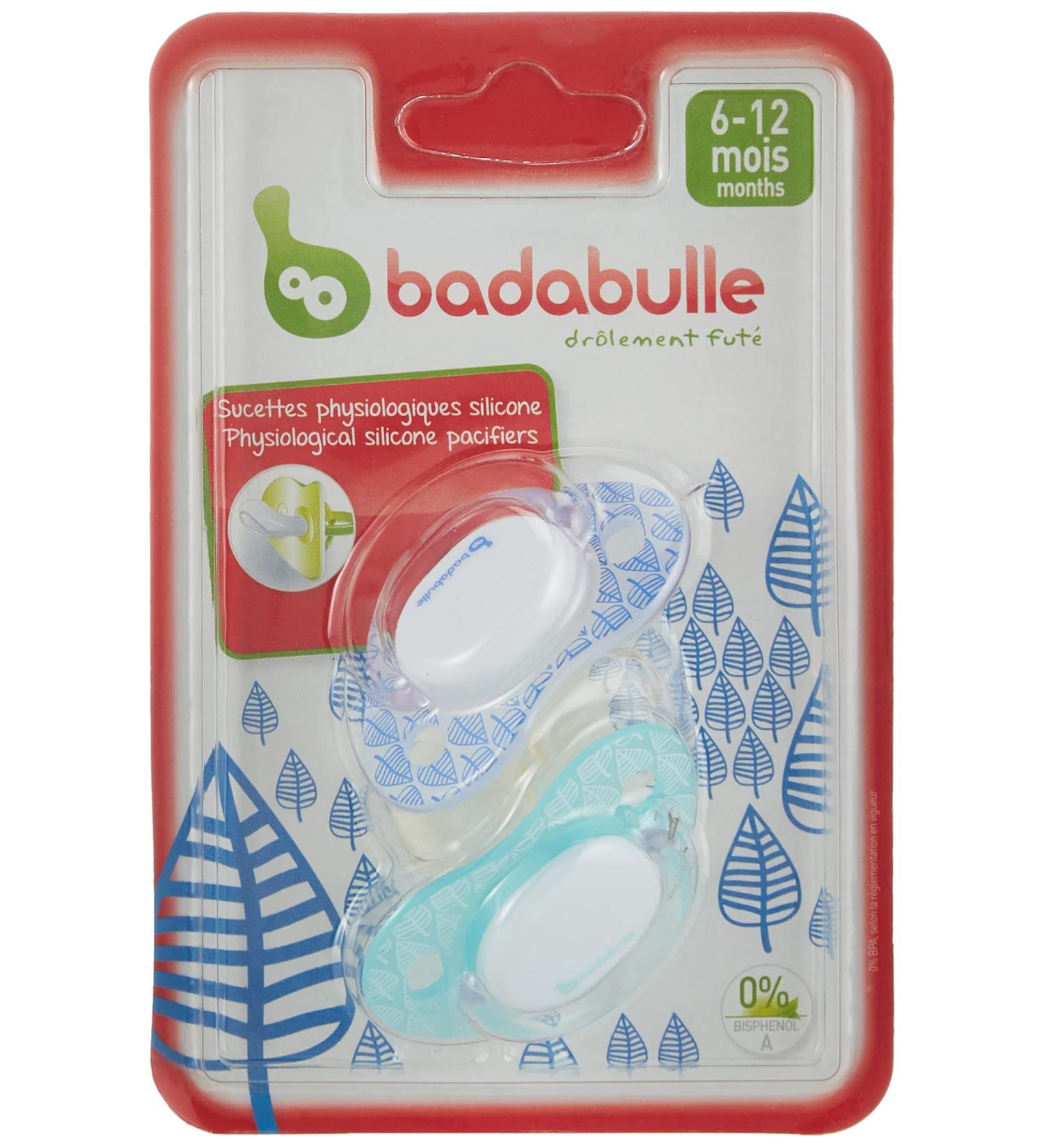 Buy Badabulle B011210 Physiological Pacifier Spring Leaves x2 (Silicone) | 6-12 Months | Blue/Turquoise - International Shipping Available - Buy Online on GoSupps.com