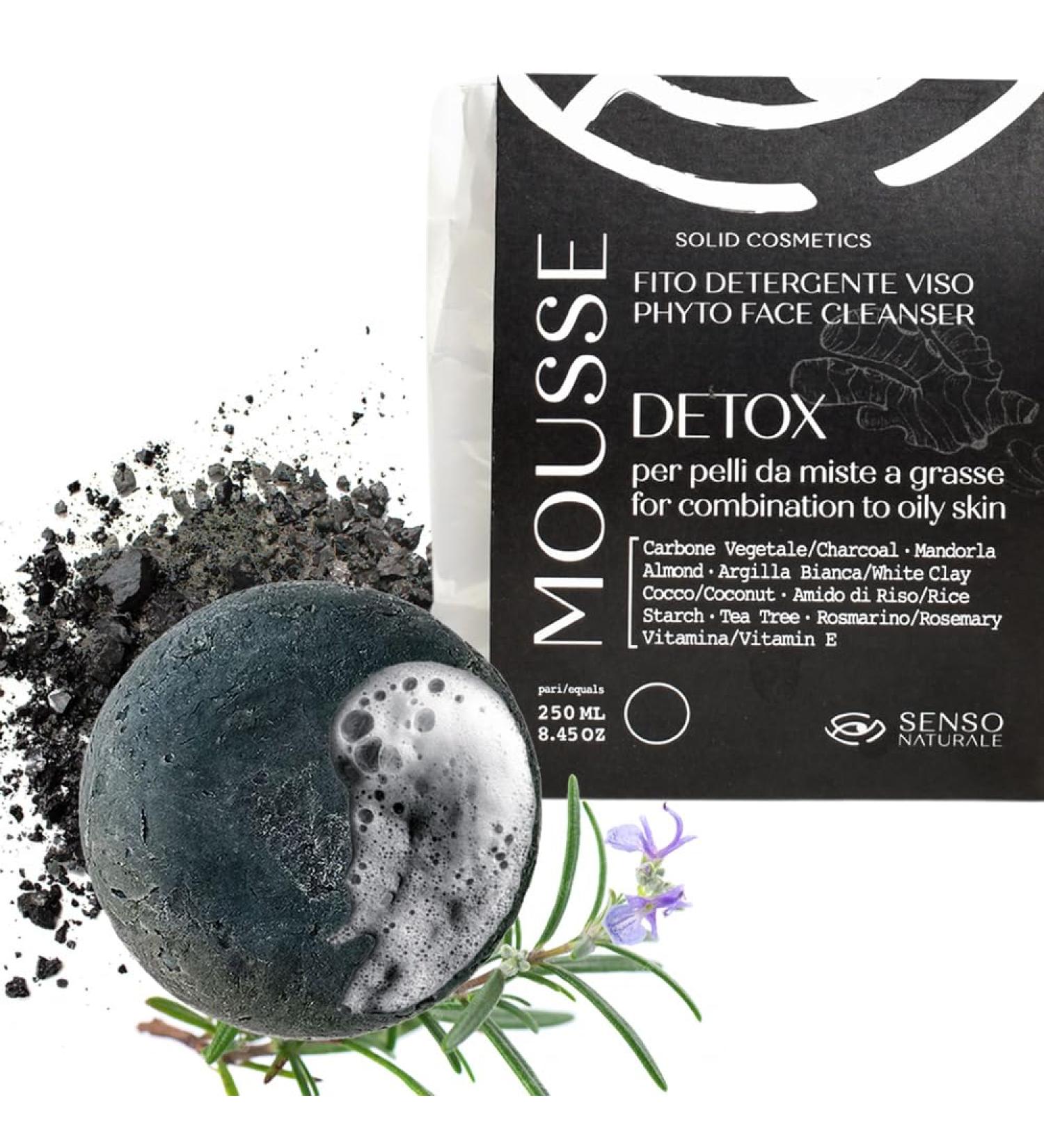  Sensonaturale ACNE Oily Skin Solid Facial Cleansing Foam - Ideal as a delicate facial makeup remover soap. Moisturizes and protects activated carbon essential oils Tea Tree Rosemary - 100% natural  - Buy Online on GoSupps.com