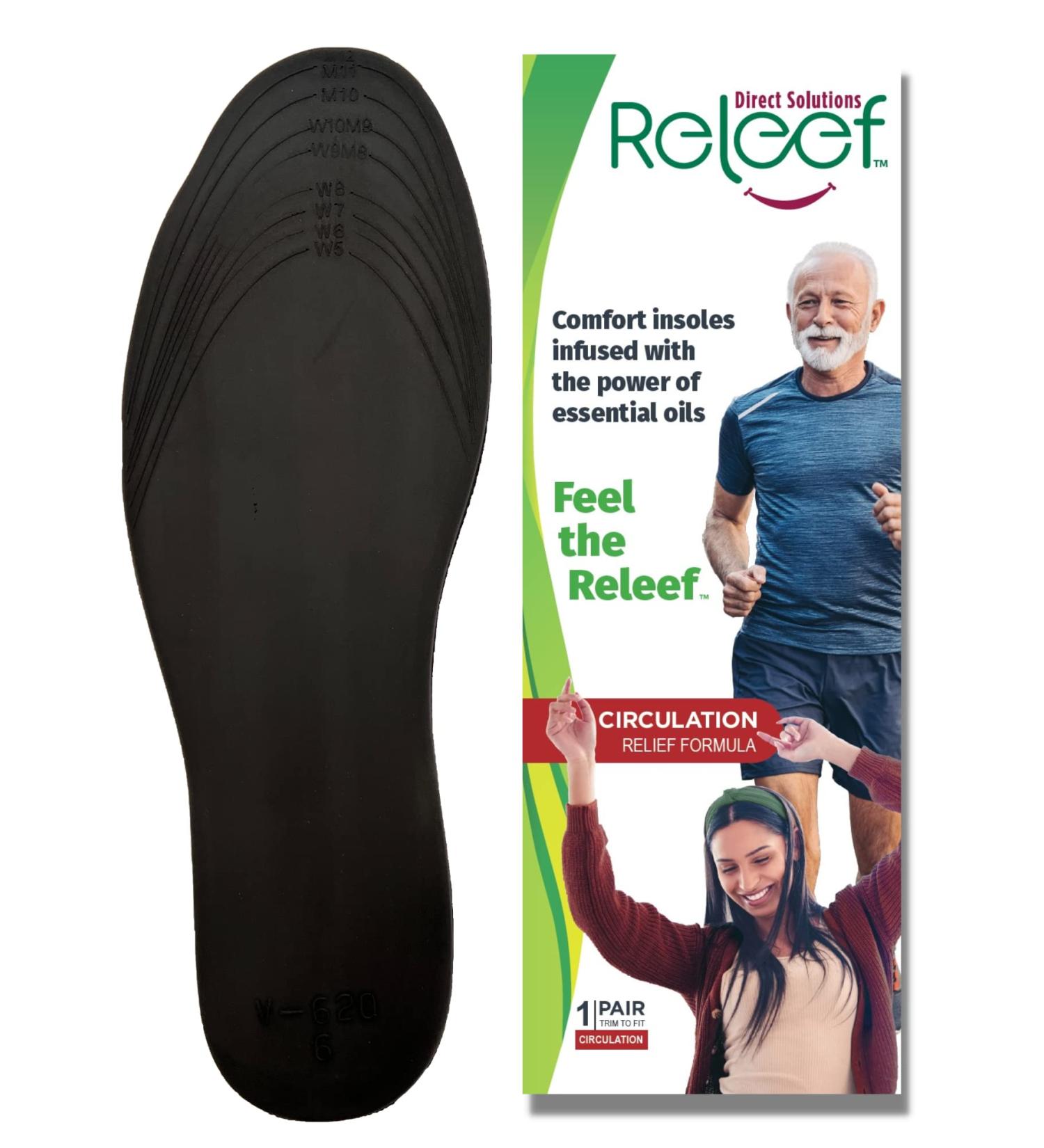 Circulation Relief Infused Insoles by Releef Direct Solutions - Buy Online on GoSupps.com