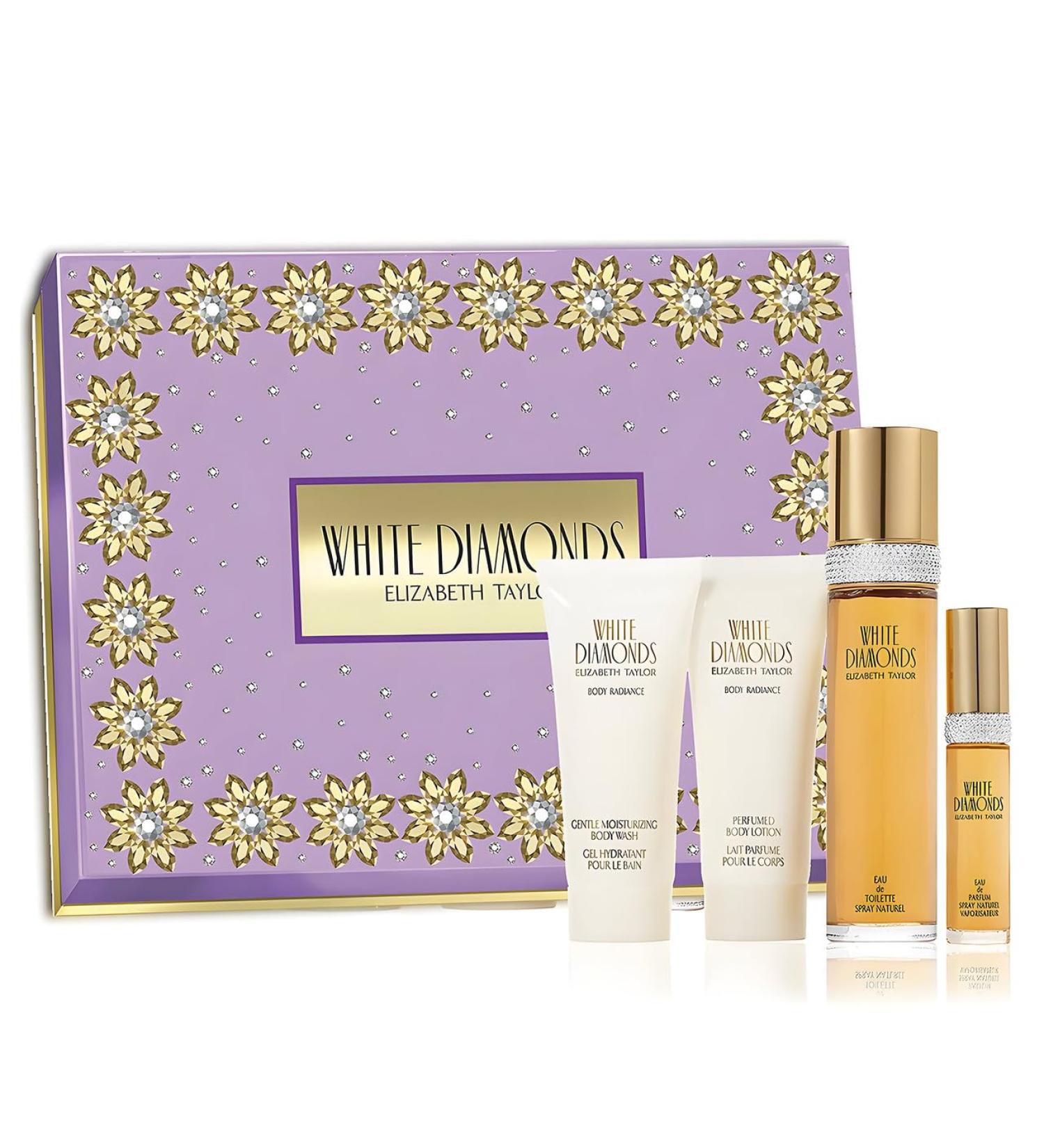 Elizabeth Taylor White Diamonds 4 Piece Gift Set women with Body Wash