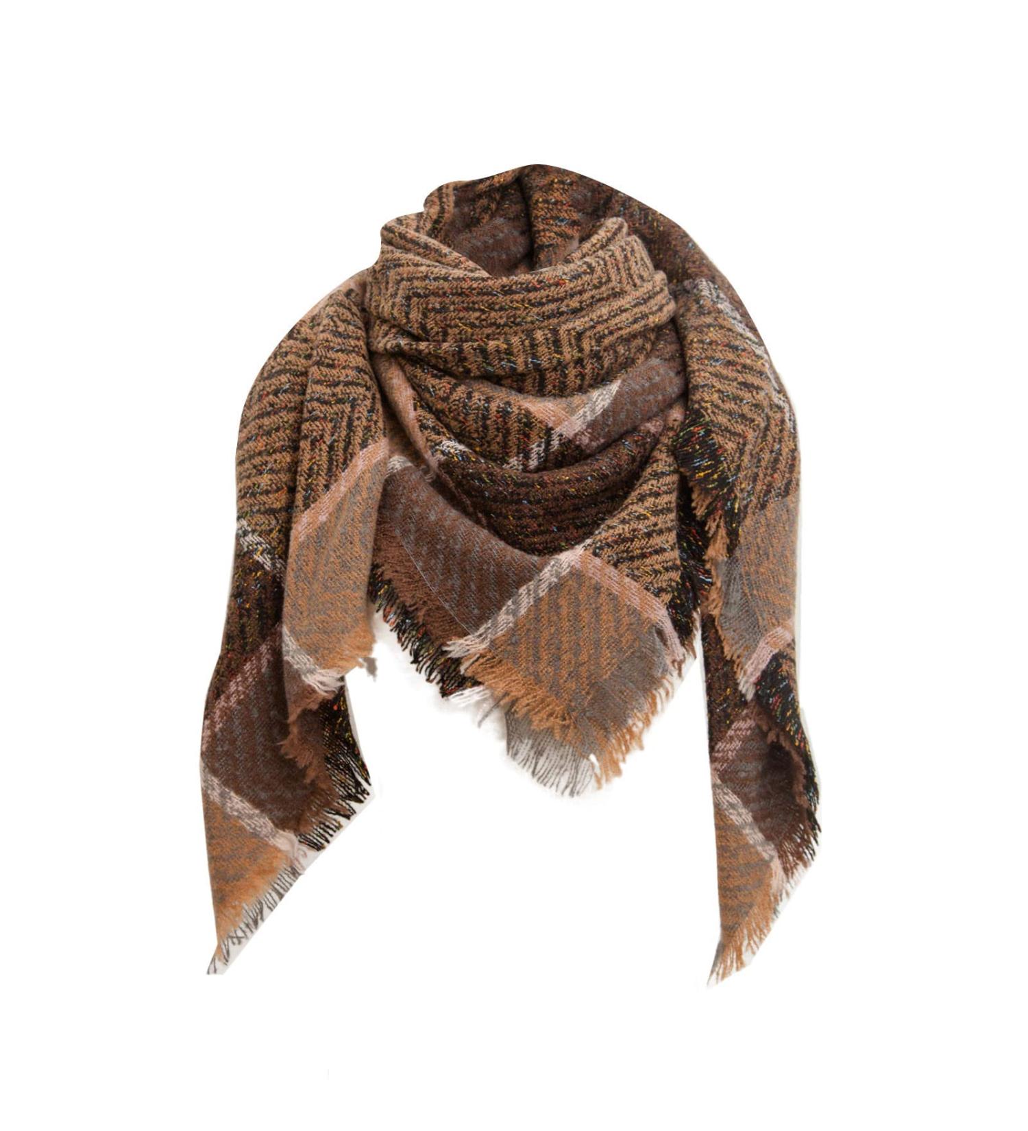 Women's Warm Cotton Triangular Scarf & Poncho Cape - Classic Floral Design for Winter - Buy Online on GoSupps.com