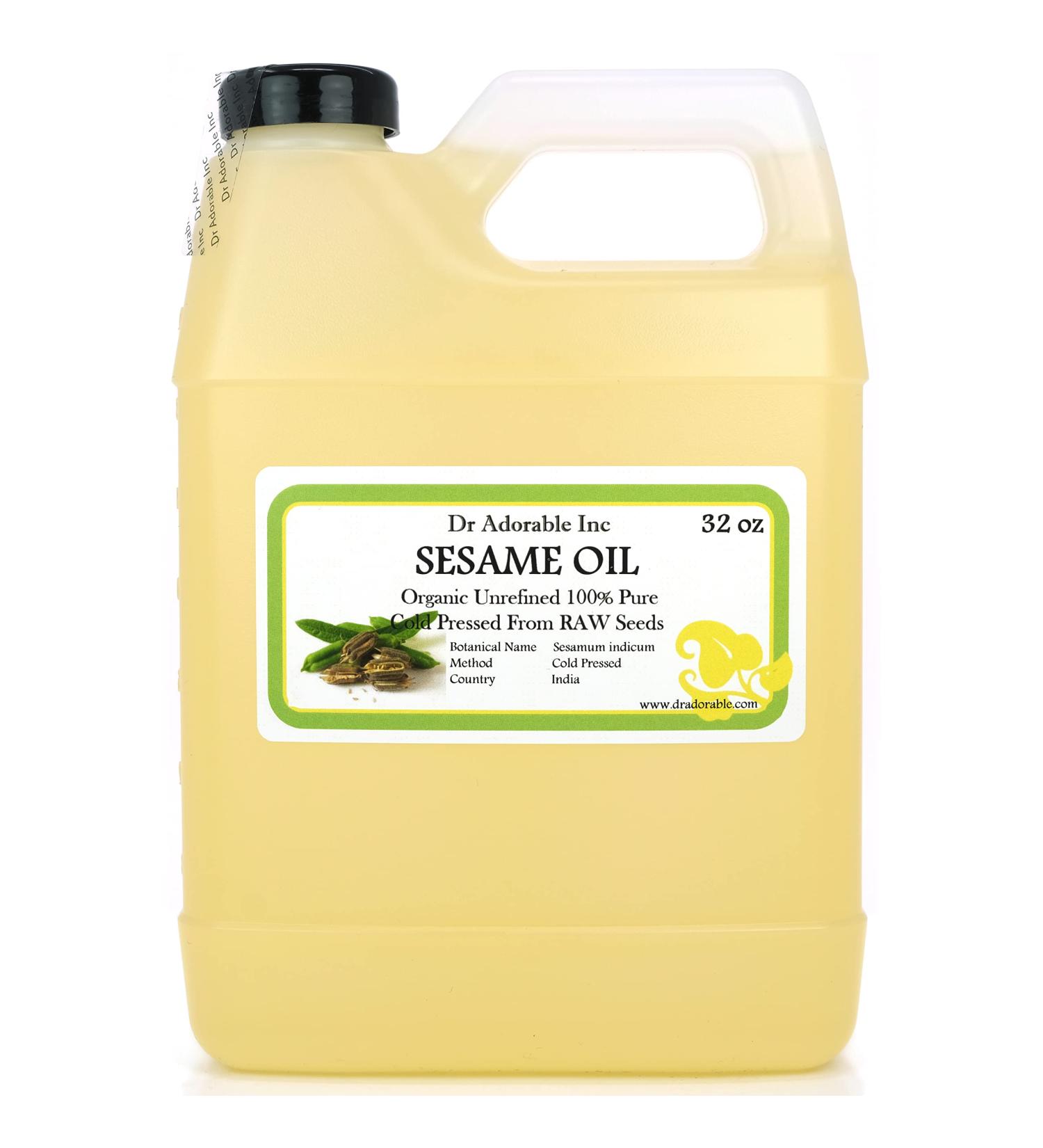 Buy Dr Adorable 32 oz Sesame Seed Oil - 100% Pure Unrefined Organic Cold Pressed - International Shipping Available - Buy Online on GoSupps.com