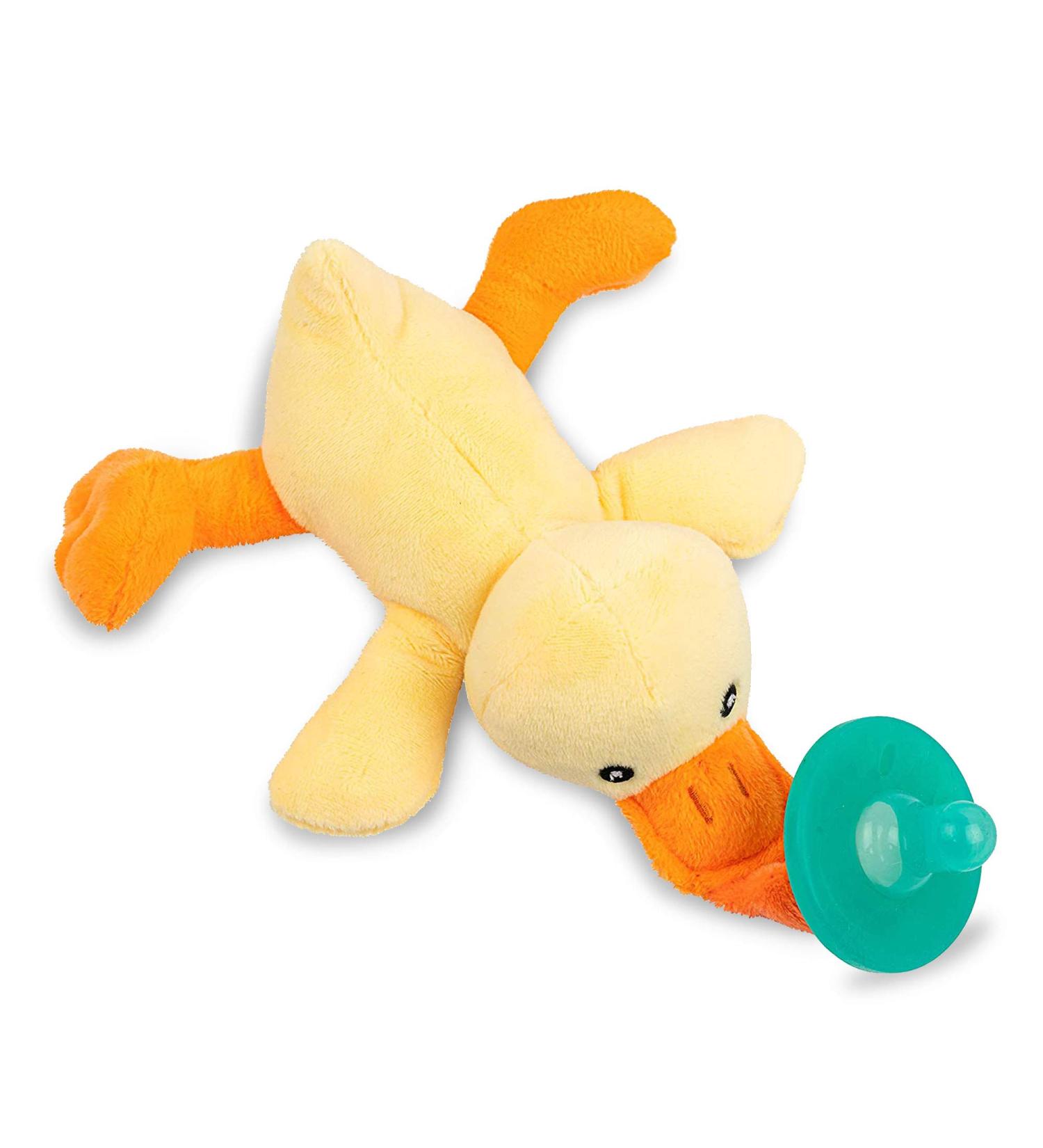 Duck Stuffed Animal Pacifier Holder - Latex-Free Soother | Calming & Easy to Clean Baby Stuff | Newborn Pacifier by BabyLuv - Buy Online on GoSupps.com