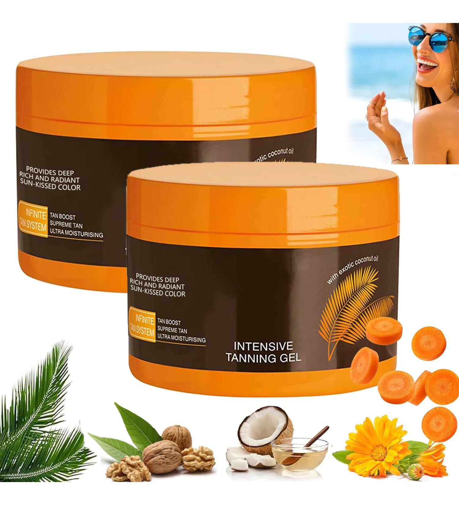 Tanning Accelerator Cream Tanning Gel Natural Tanning Accelerator Cream Gel Effective in Sun-Beds & Outdoor Sun Achieve a Natural Tan with Natural Ingredients (B) - Buy Online on GoSupps.com