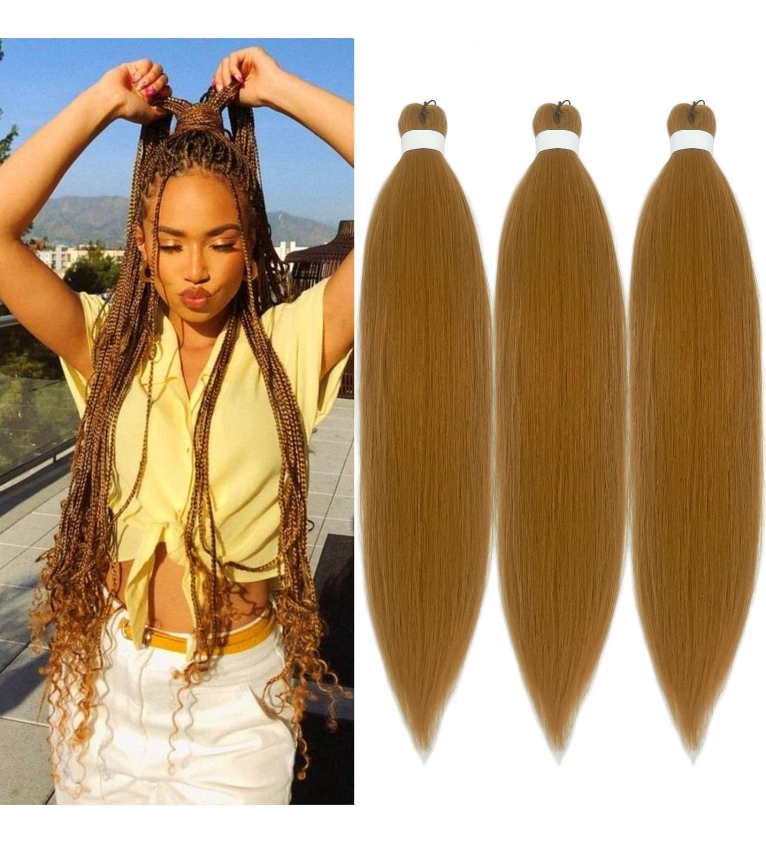 27 Honey Blonde Pre Stretched Braiding Hair 26 Inch - Knotless Human Hair Extensions - 3 Packs Micro Box Braids - Buy Online on GoSupps.com