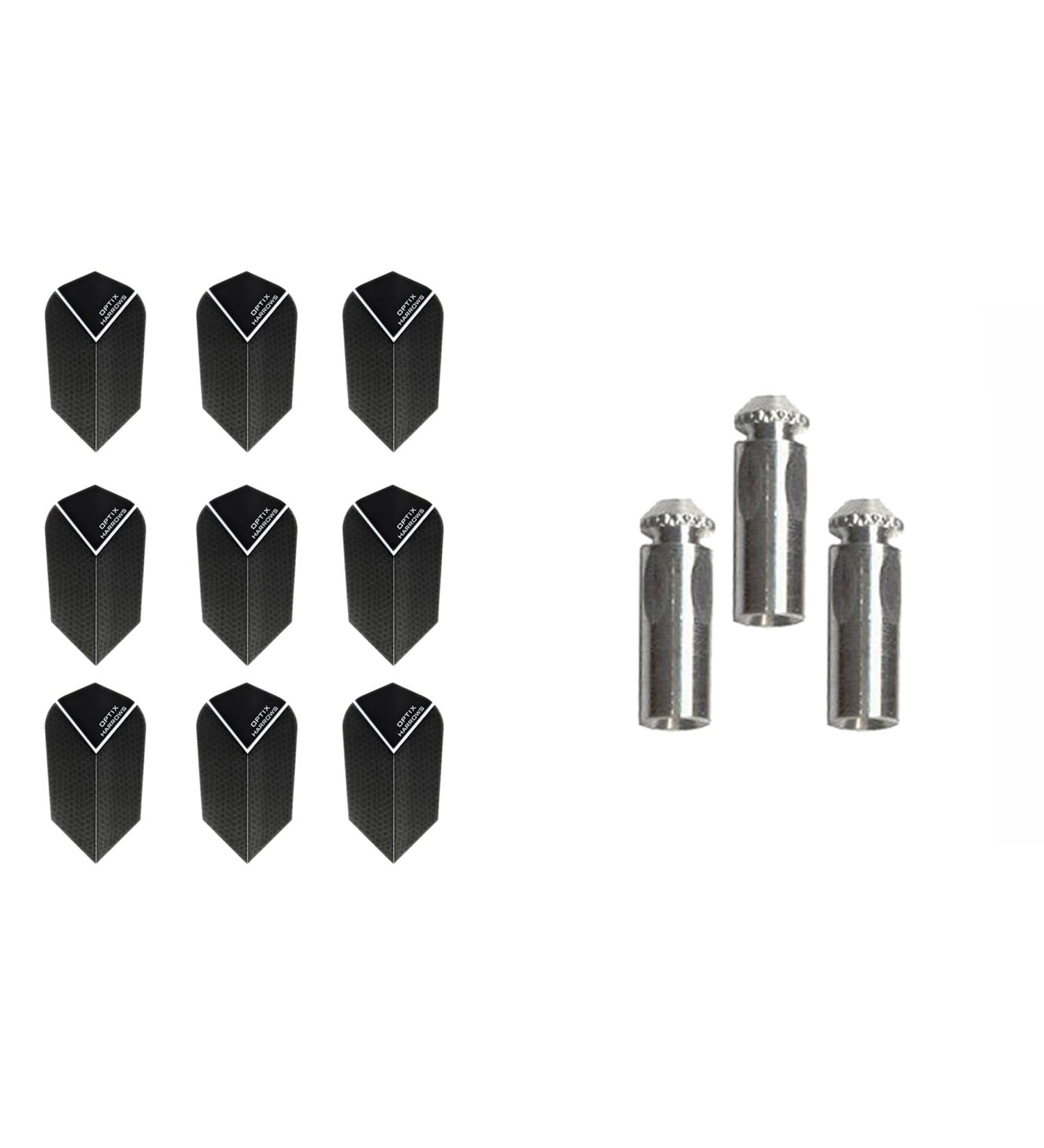 Optix 3 Sets Slim Dart Flights with Aluminum Protectors - Black - Buy Online on GoSupps.com