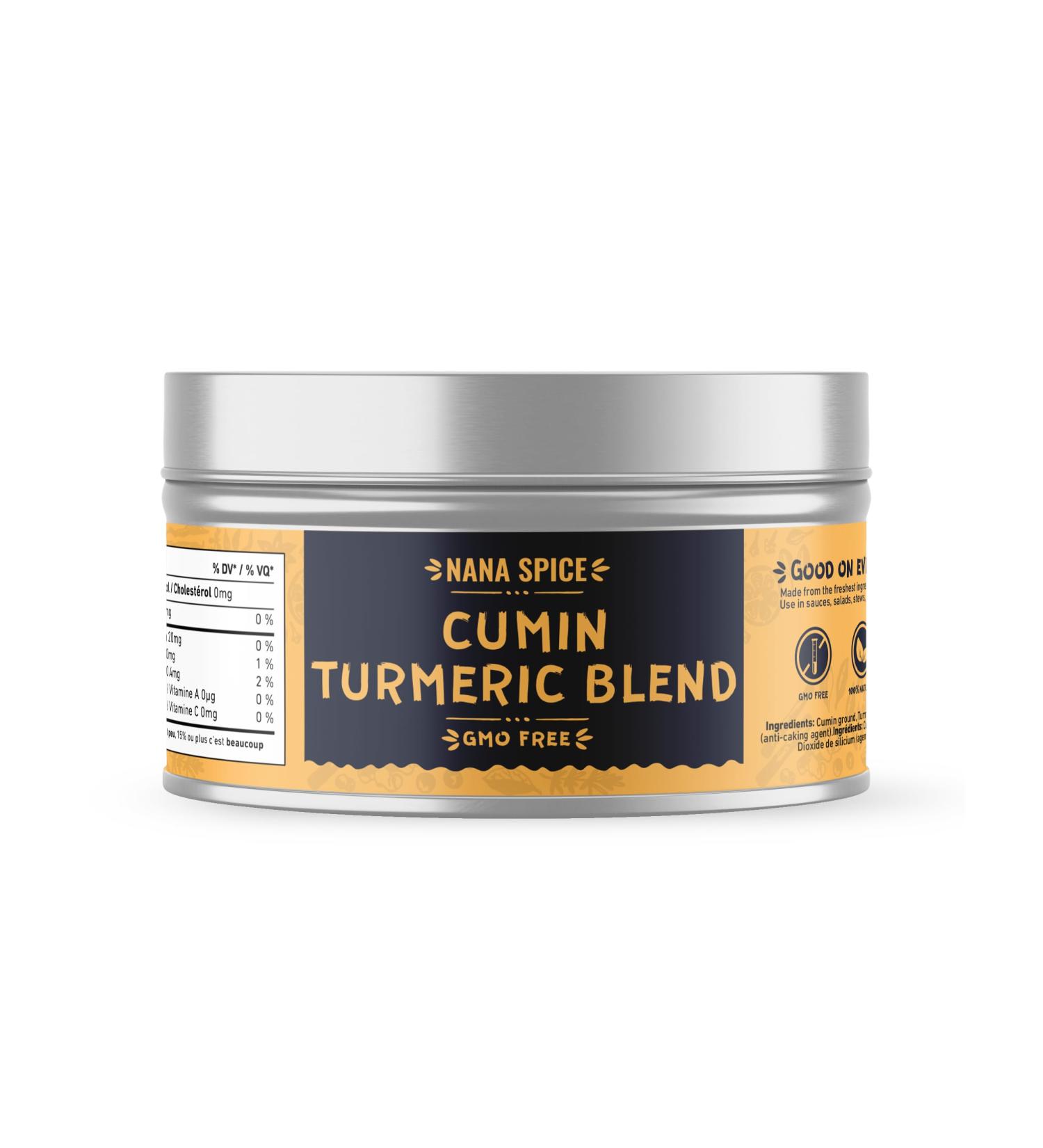 CUMIN TURMERIC BLEND SEASONING BY NANA SPICE | 100 G TIN | HAND GROUNDED FOR RICH AROMA AND FLAVOUR