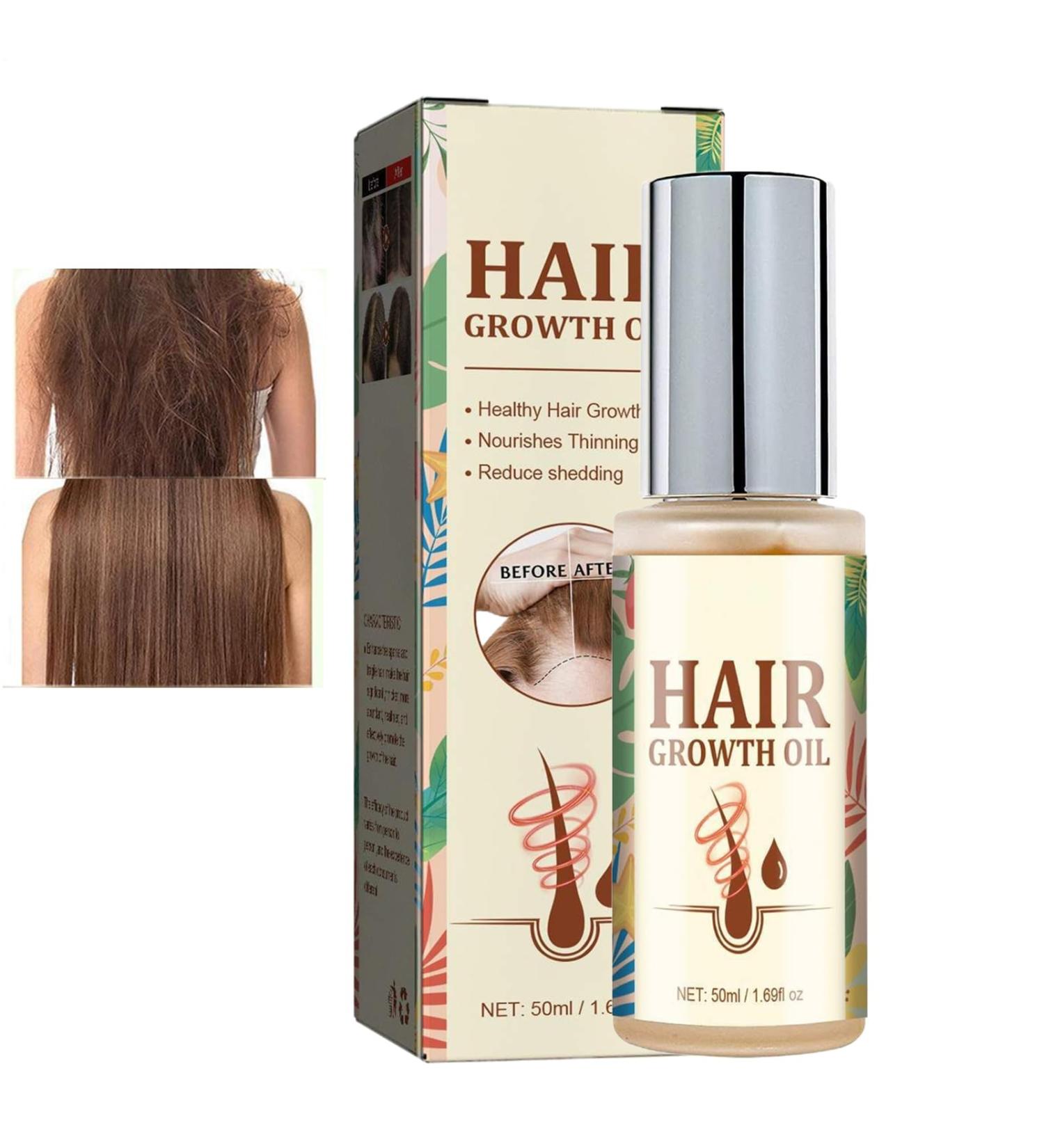 Natural Hair Growth Oil - 50ml Strengthening and Thickening Natural Hair Oil Beauty Care for Scalp Texturizing Routine Daily Use Blow Drying and Styling - Buy Online on GoSupps.com