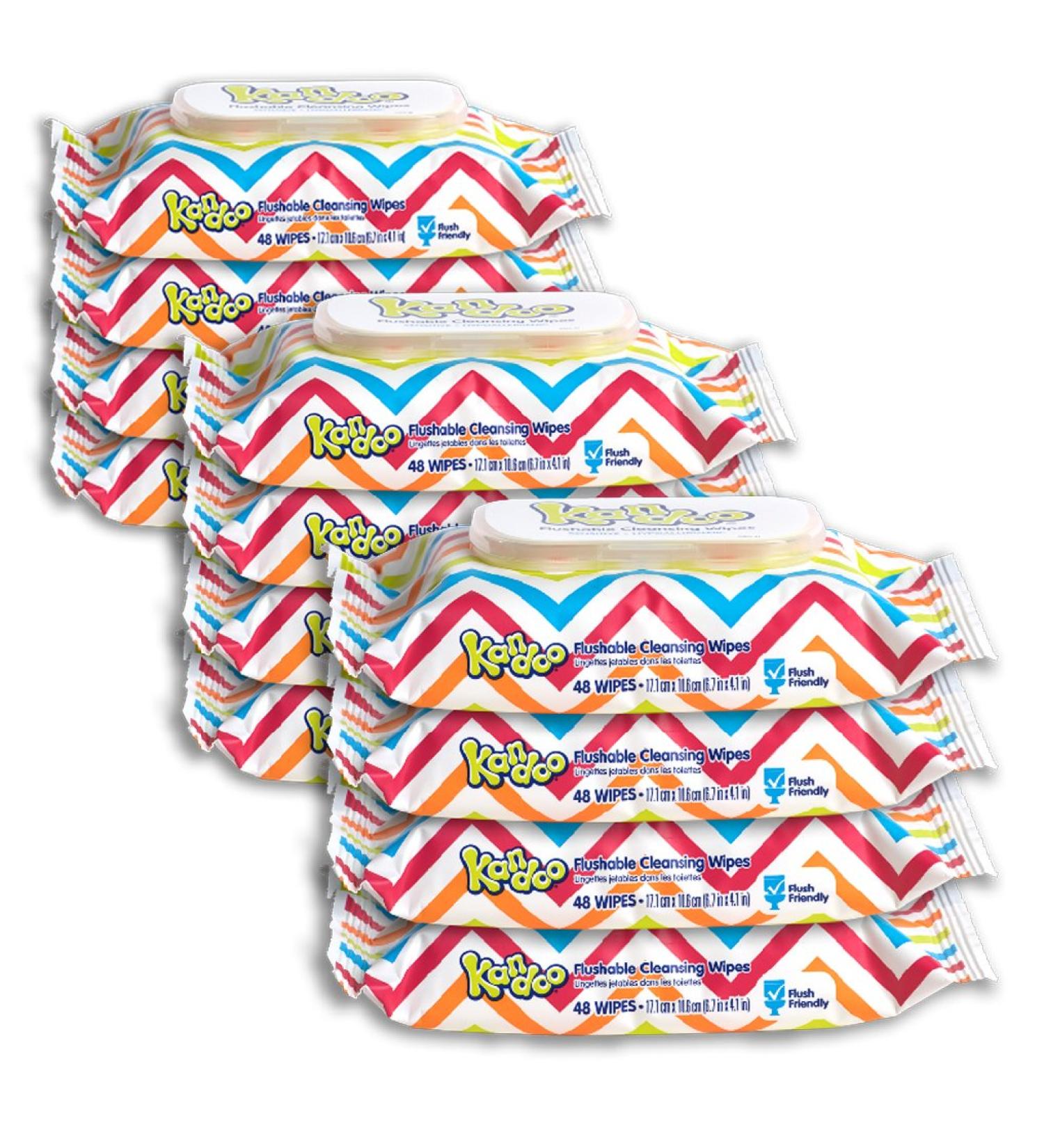 Kandoo Flushable Unscented Baby & Kids Wipes - Hypoallergenic Potty Training Cleansing Cloths - 48 Ct, Pack of 12 - Buy Online on GoSupps.com