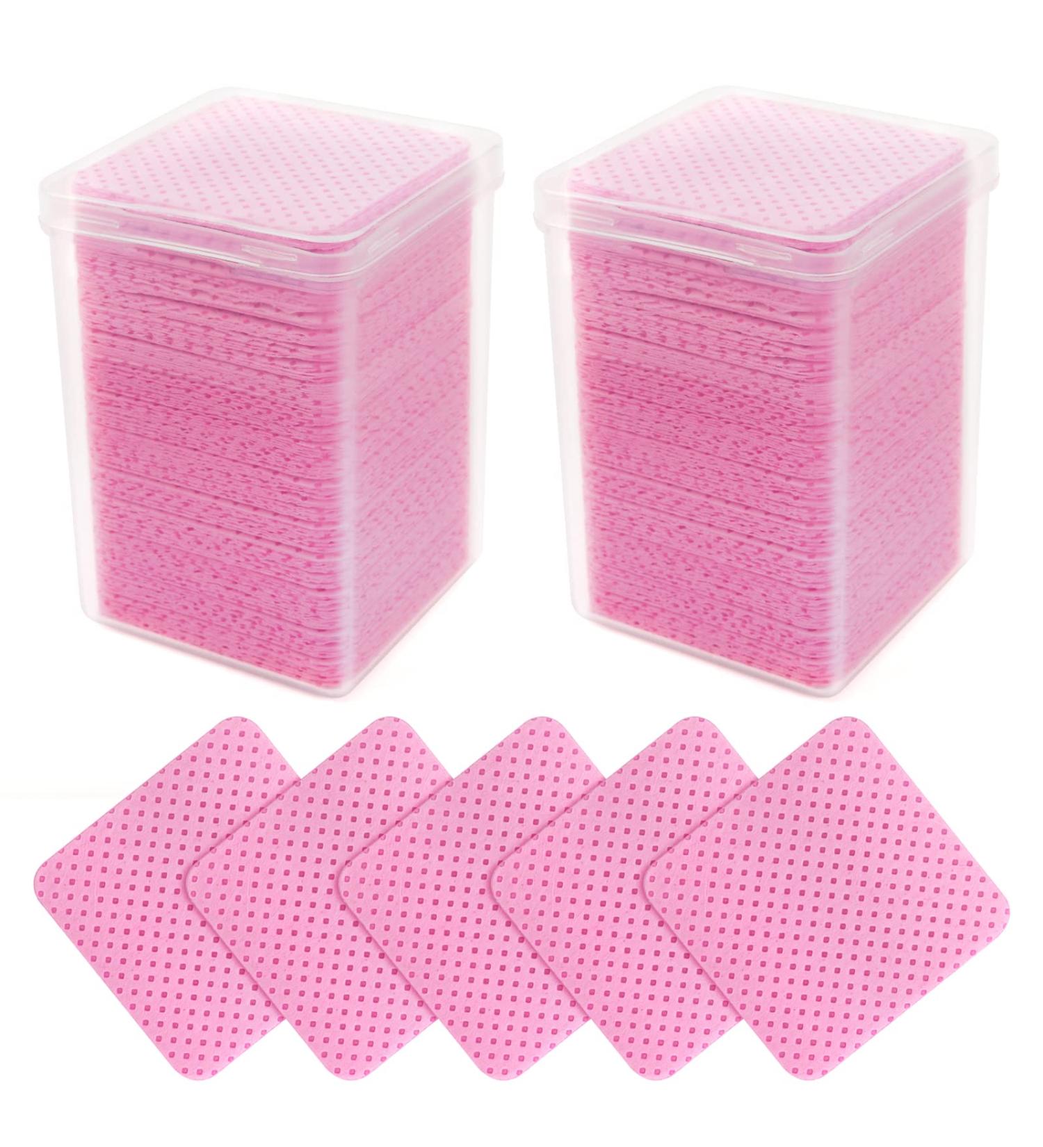 400PCS Pink Eyelash Extension Glue Wipes | Lint-Free Nail Wipes for Glue & Polish Removal - Buy Online on GoSupps.com