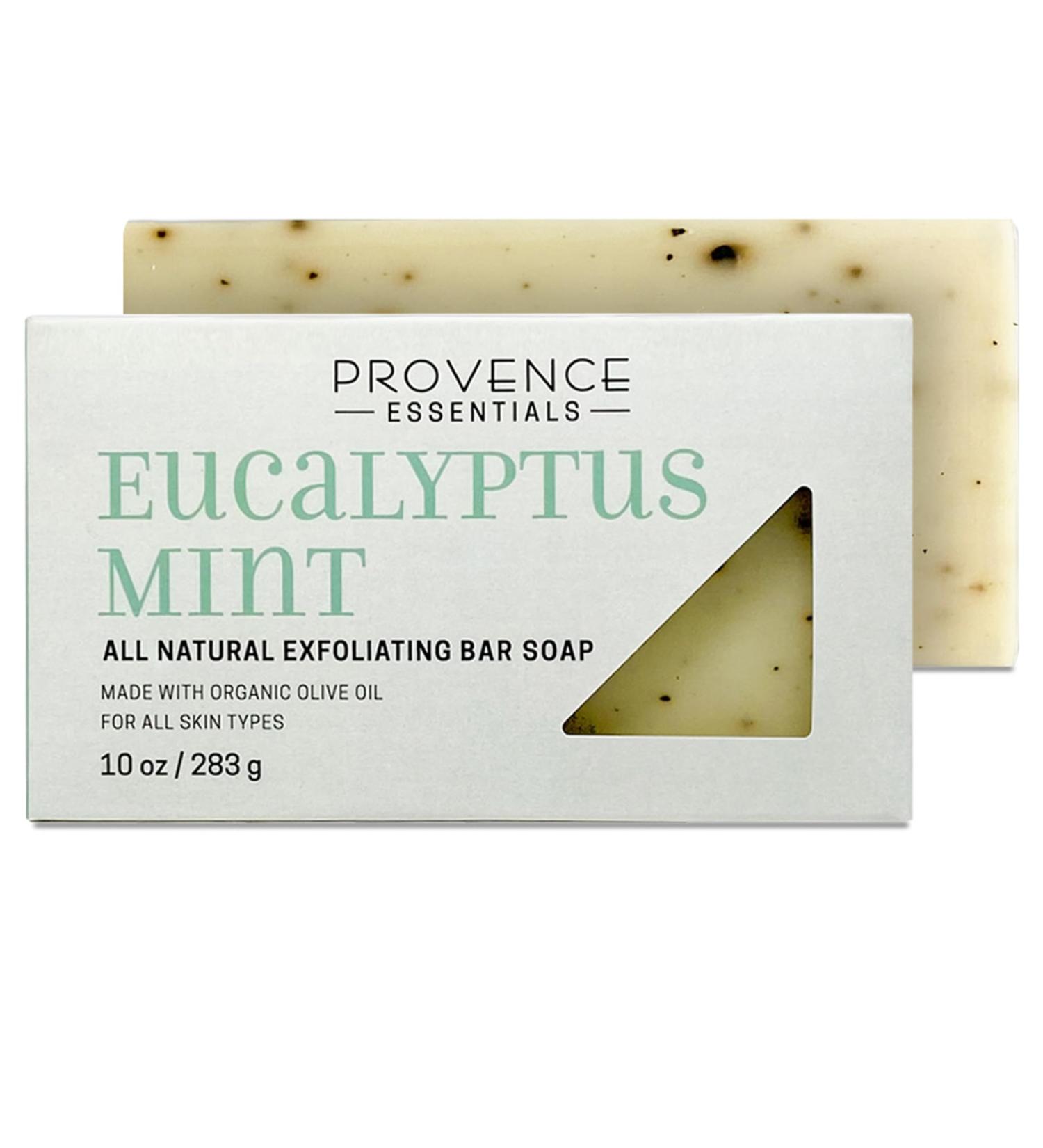 All Natural Exfoliating Bar Soap Made with Organic Olive Oil (Eucalyptus Mint)