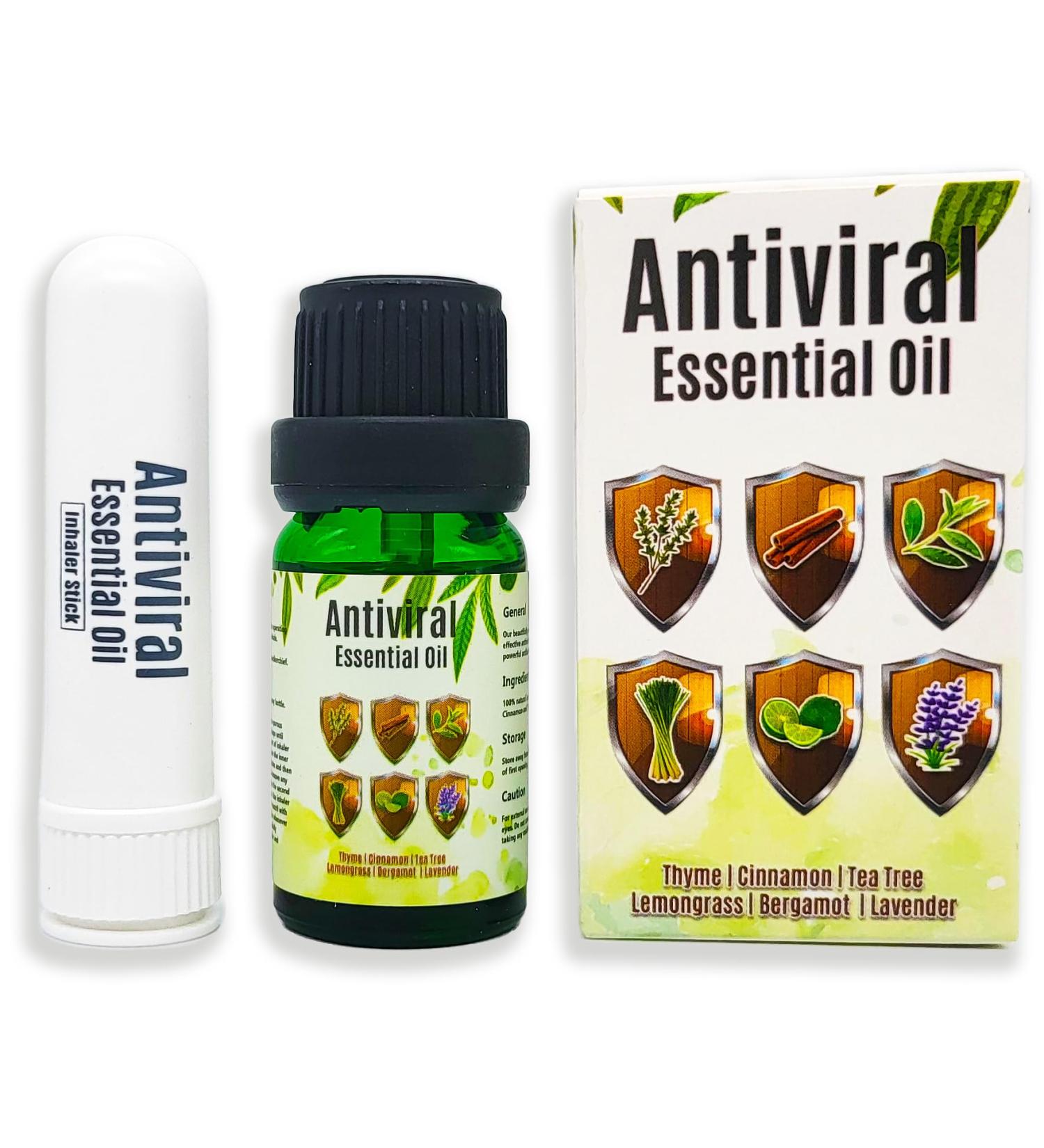 Anti-Viral Remedy Oil with Nasal Inhaler Stick - Powerful Virus Killing Essential Oils Blend for Lungs & Airways. Combat Viruses, Bacteria & Germs. Refresh & Reuse - Buy Online on GoSupps.com