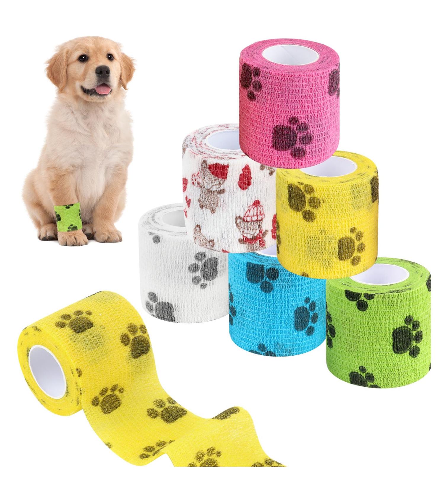 Ukofew 6pcs Self-Adhesive Bandage for Pets & Horses | Elastic Cohesive Wrap for Dogs Cats & Injuries (5cm x 4.5m) - Shop Now! - Buy Online on GoSupps.com