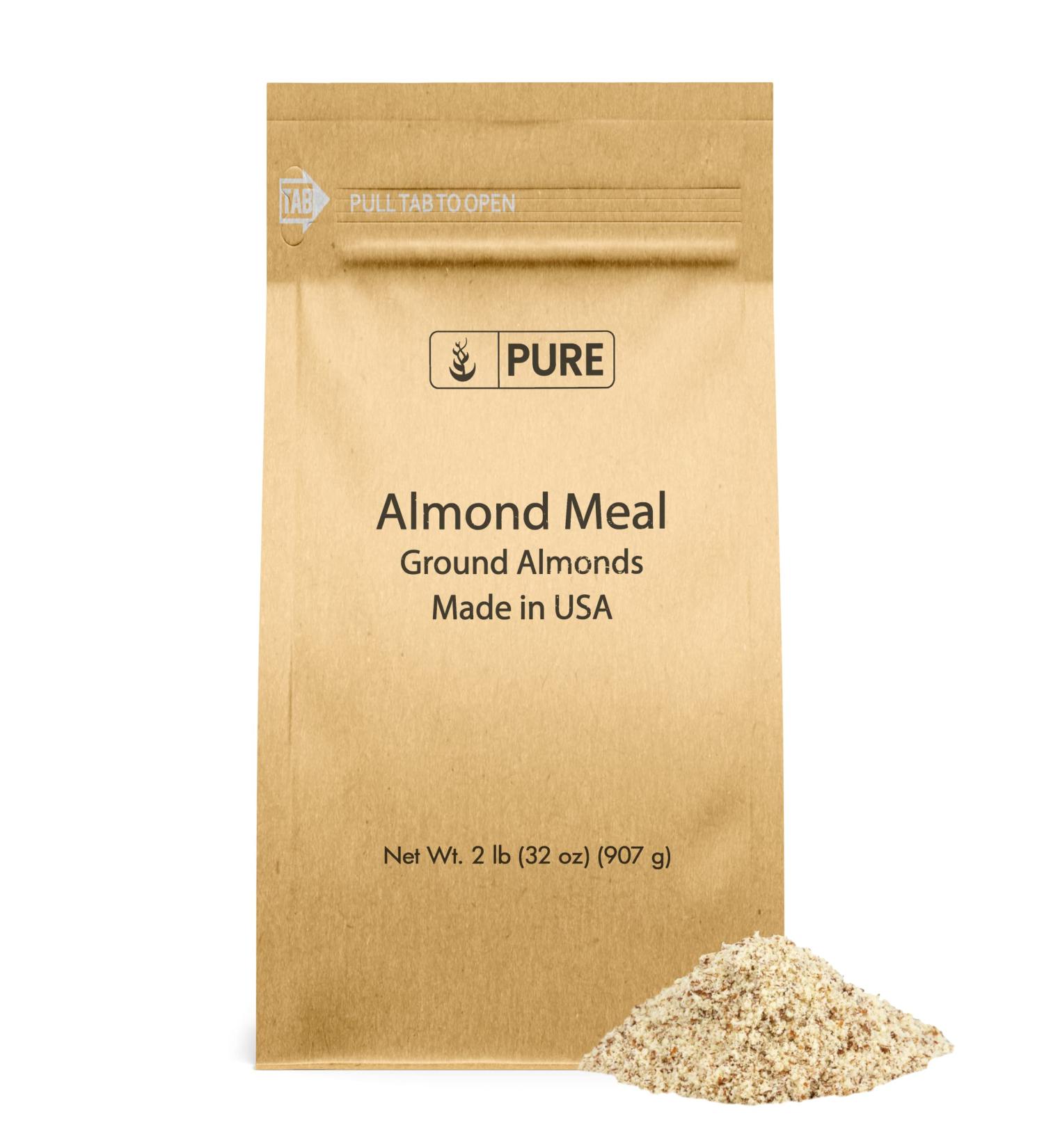 2 lb Pure Almond Meal - Gluten-Free Ground Almonds for Baking & Bread - 1 Pack - Buy Online on GoSupps.com