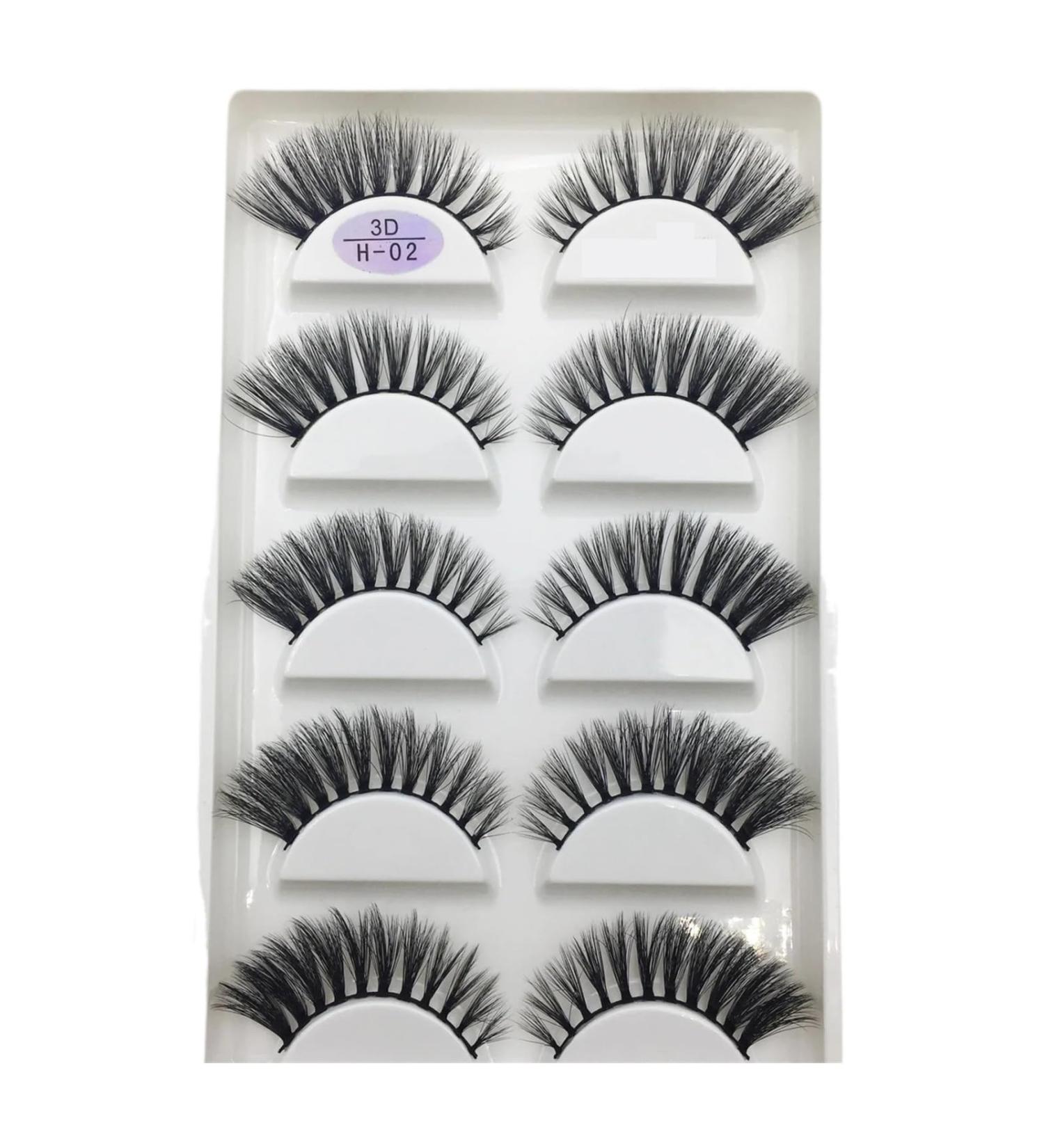 UAMOU 16 Style 10/50 Boxes 3D Mink Lashes Natural Cross False Eyelashes Long Messy Makeup Eye Lashes Faux Cils Maquillaje Cheerfully (Color : 5Pairs H02 Size : 50 Boxes 250Pairs) - Buy Online on GoSupps.com
