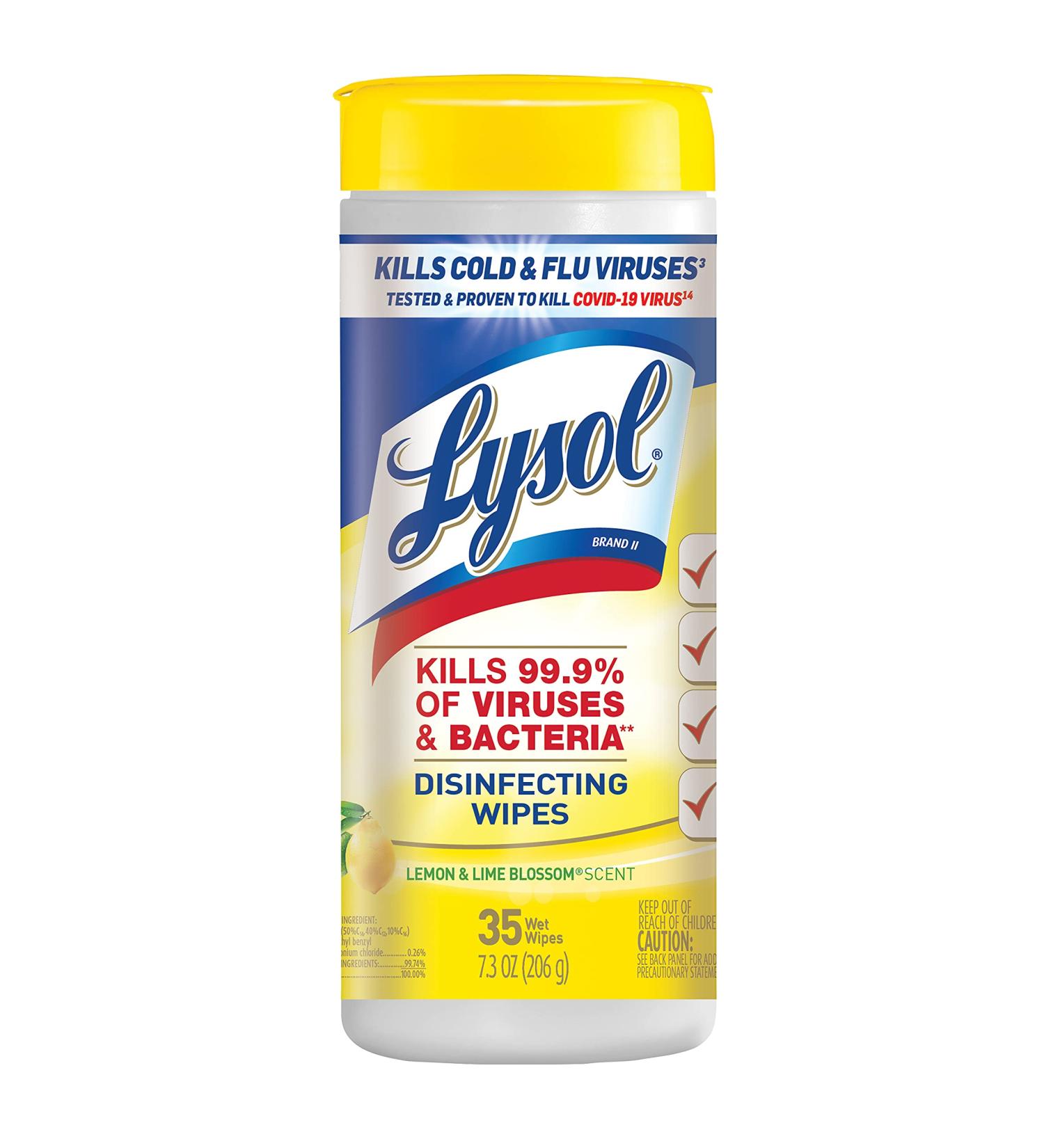 Lysol Disinfectant Wipes - Lemon & Lime Blossom 35ct | For Disinfecting, Deodorizing, and Cleaning - Buy Online on GoSupps.com