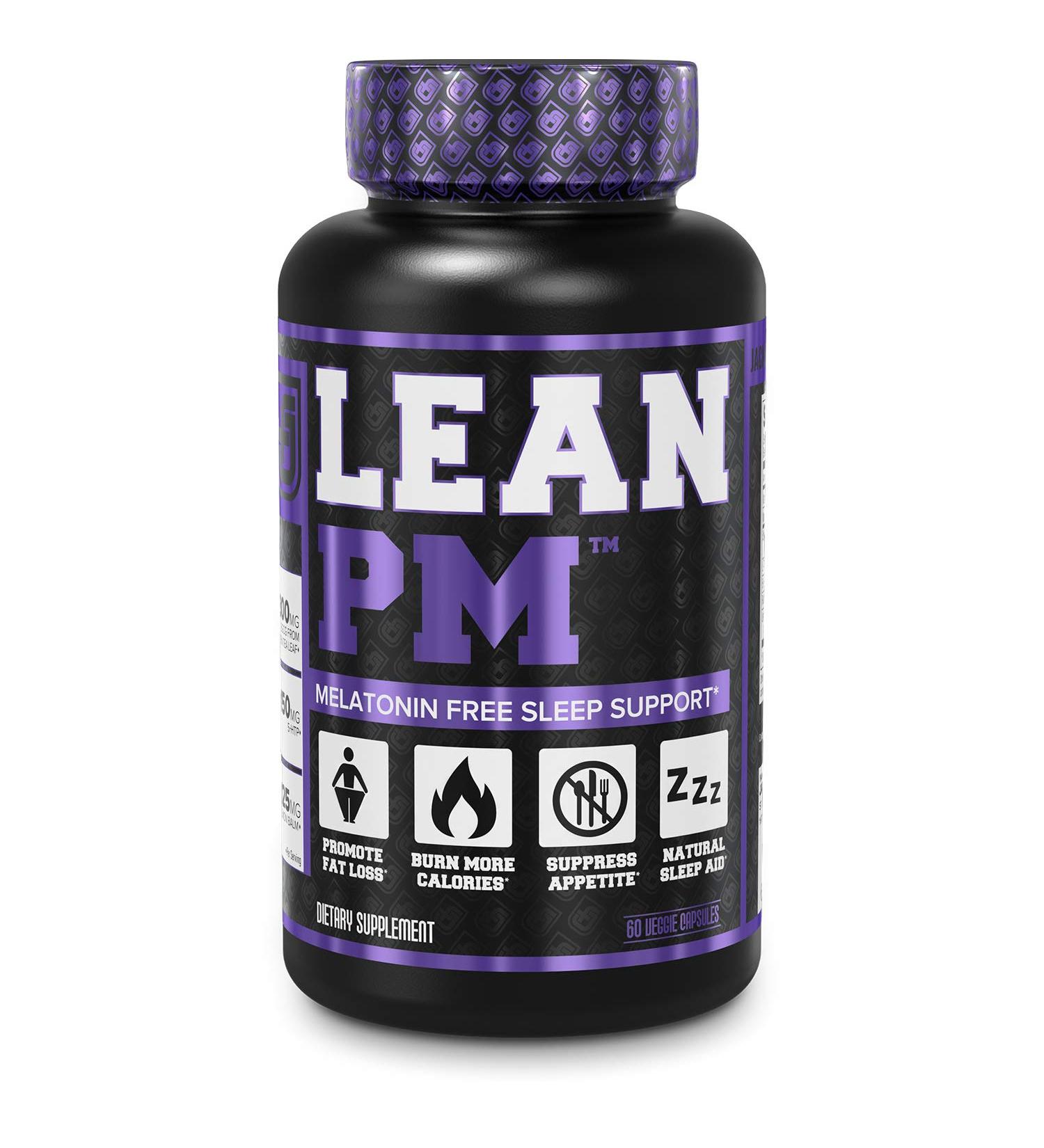 Lean PM Melatonin-Free Fat Burner & Sleep Aid - Night Time Weight Loss Support for Men and Women - 60 Caffeine-Free Veggie Diet Pills - Buy Online on GoSupps.com