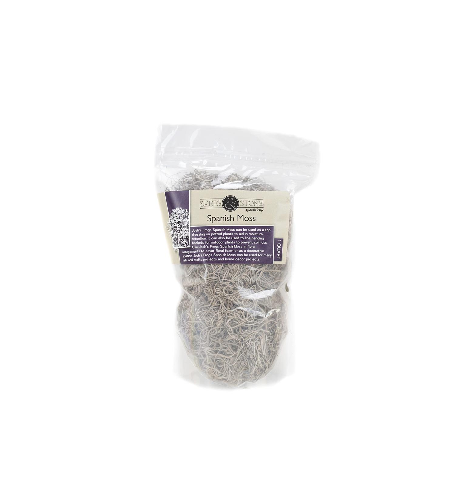 Josh's Frogs Sprig & Stone Spanish Moss - 1 Quart | Natural Terrarium Decor - Buy Online on GoSupps.com