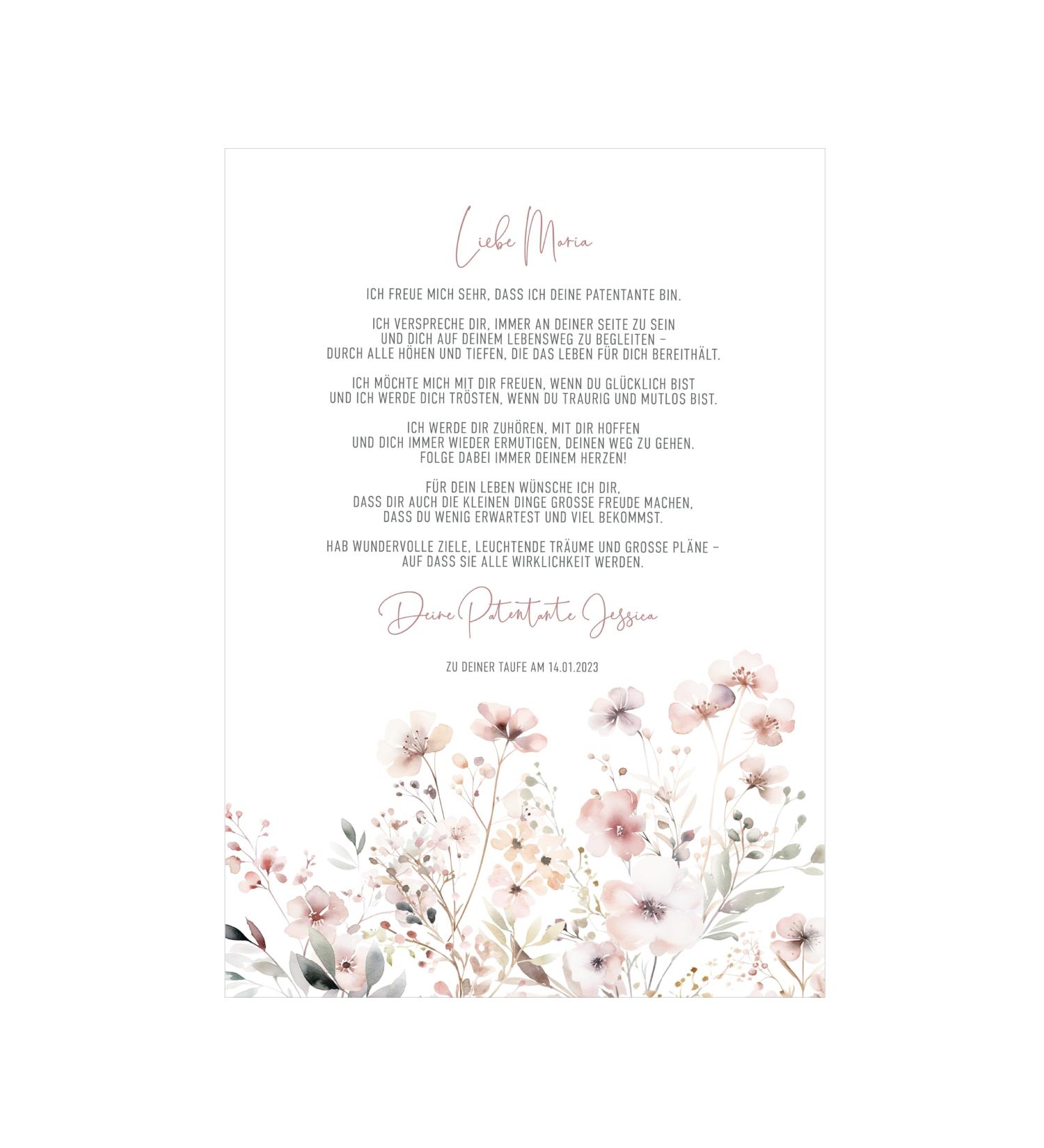 Personalized Godparent Letter Baptism Flowers | Unique Baptism Gift for Godchild & Girl - Buy Online on GoSupps.com