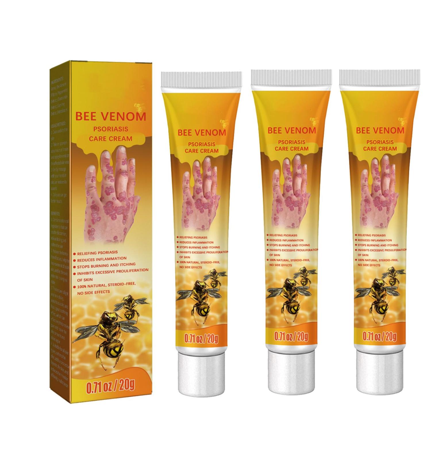 ROKOBN Bee Venom Psoriasis Treatment Cream - Professional Soothing Relief for Skin - 20g (3PCS) - Buy Online on GoSupps.com