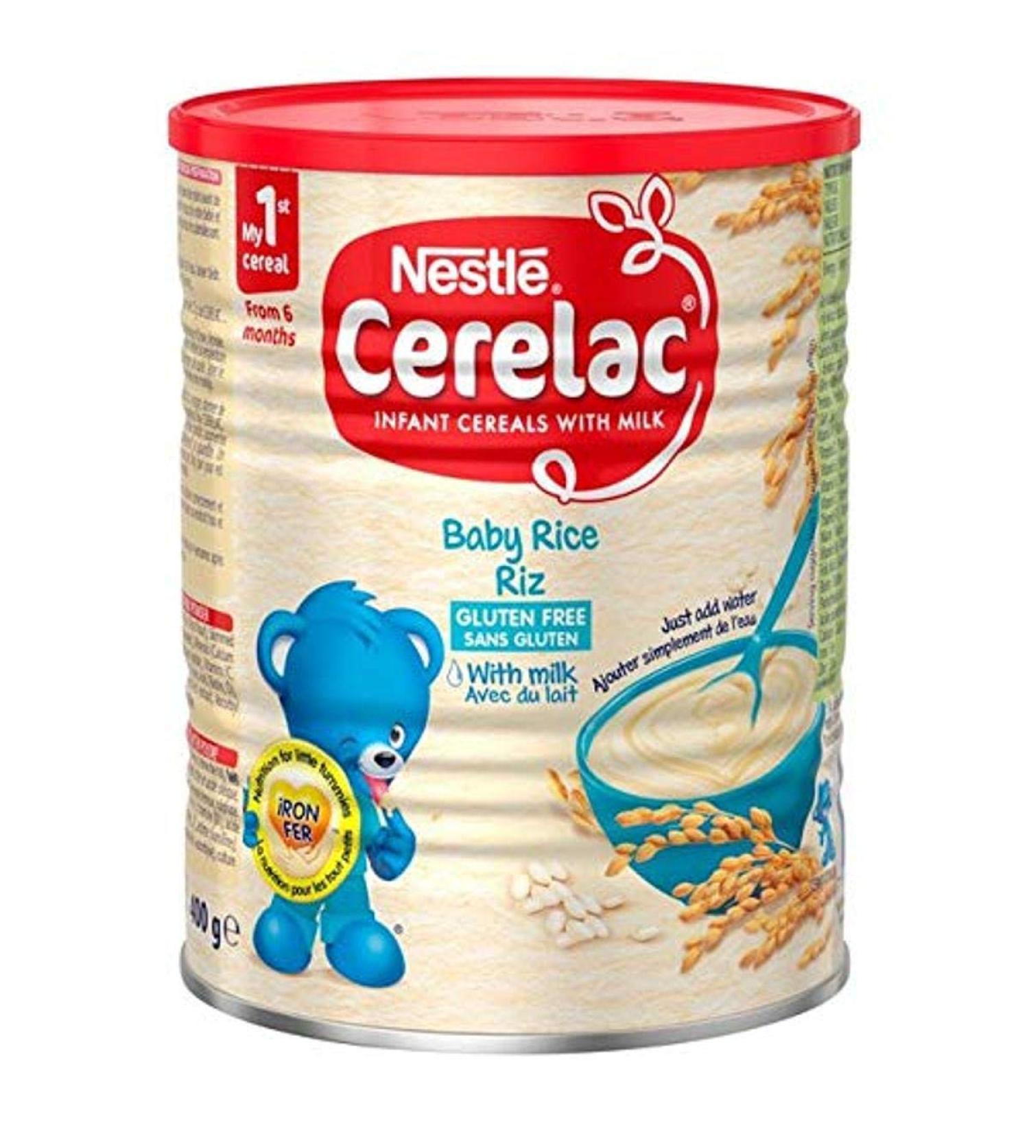 Nestle Cerelac, Rice with Milk, 14.11-Ounce Can (400 Grams), (Pack of 4)