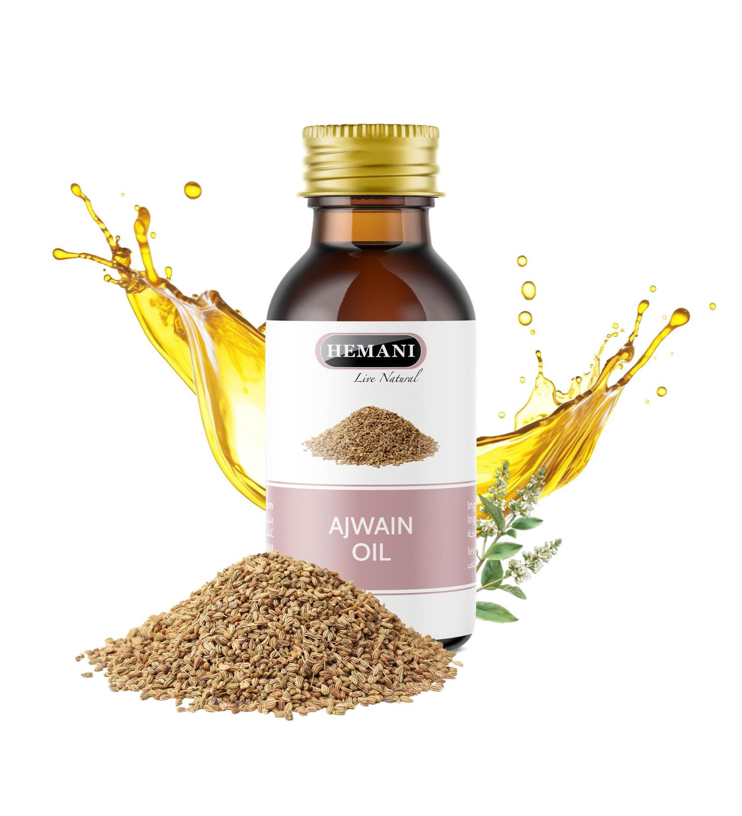 Hemani Ajwain Oil - 30ml | Pure Natural Therapeutic Trachyspermum Ammi Wellness Oil for Overall Wellbeing & Harmony | Premium Ajwain Oil for Health & Vitality - Buy Online on GoSupps.com