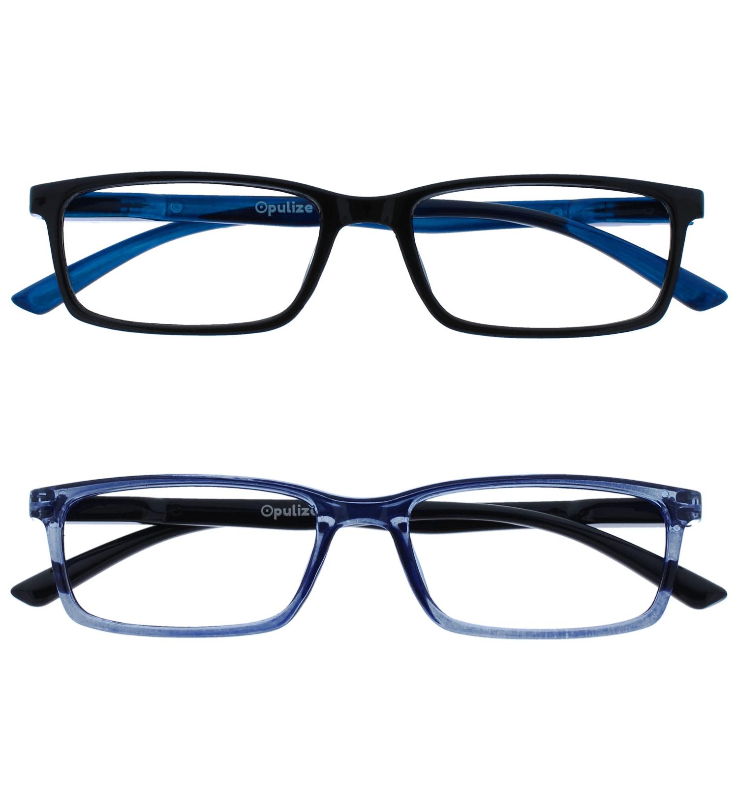 Opulize Blue Light Filter Glasses - Narrow Frame Spring Hinges +1.50 Diopters | Improve Sleep Reflective Gaming Glasses for Men - Buy Online on GoSupps.com