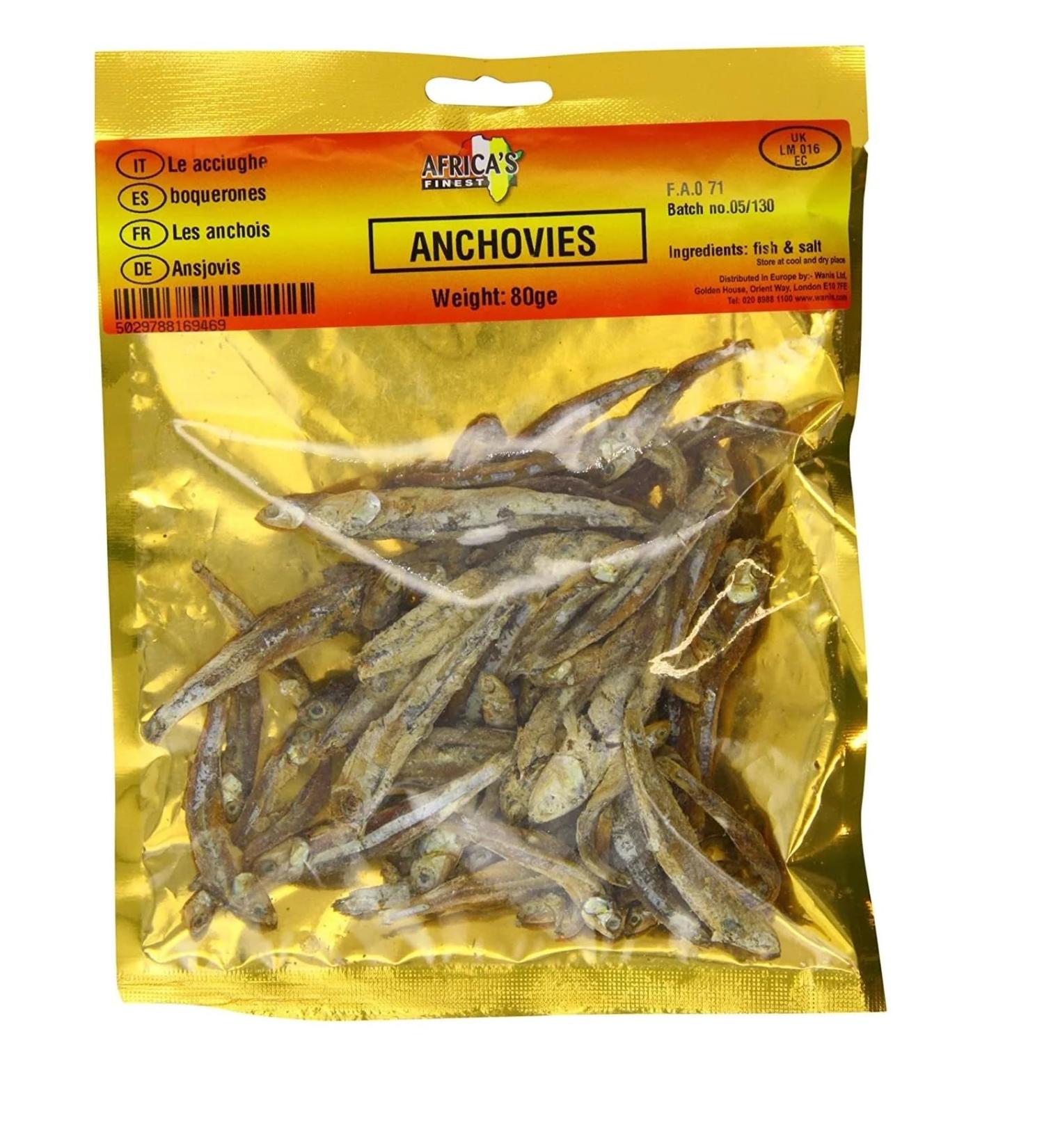 Africa's Finest Dried Anchovies 80g Box of 10-Fd