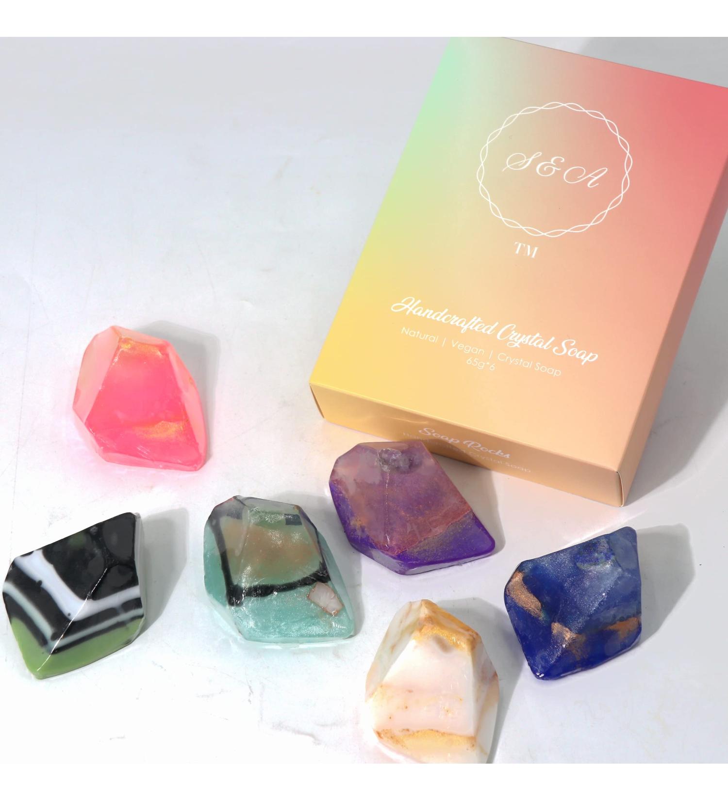 Shop S&A Crystal Soap Set - 6 Natural Ingredient Soap Rocks | Moisturizing Gifts for Every Occasion - Buy Online on GoSupps.com