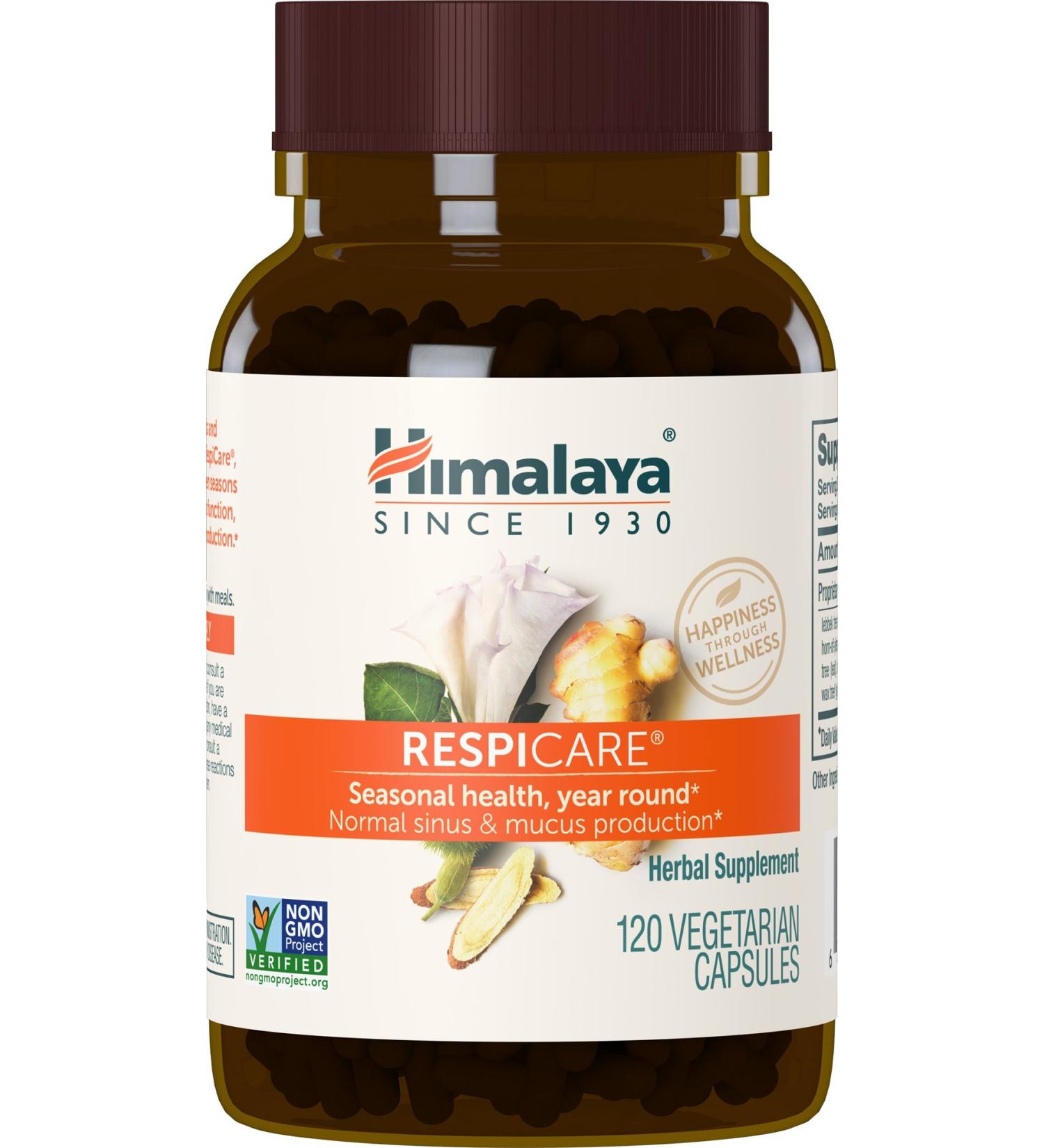Himalaya RespiCare 570mg 120 Capsules - Sinus Support & Healthy Breathing | 1 Month Supply - Buy Online on GoSupps.com