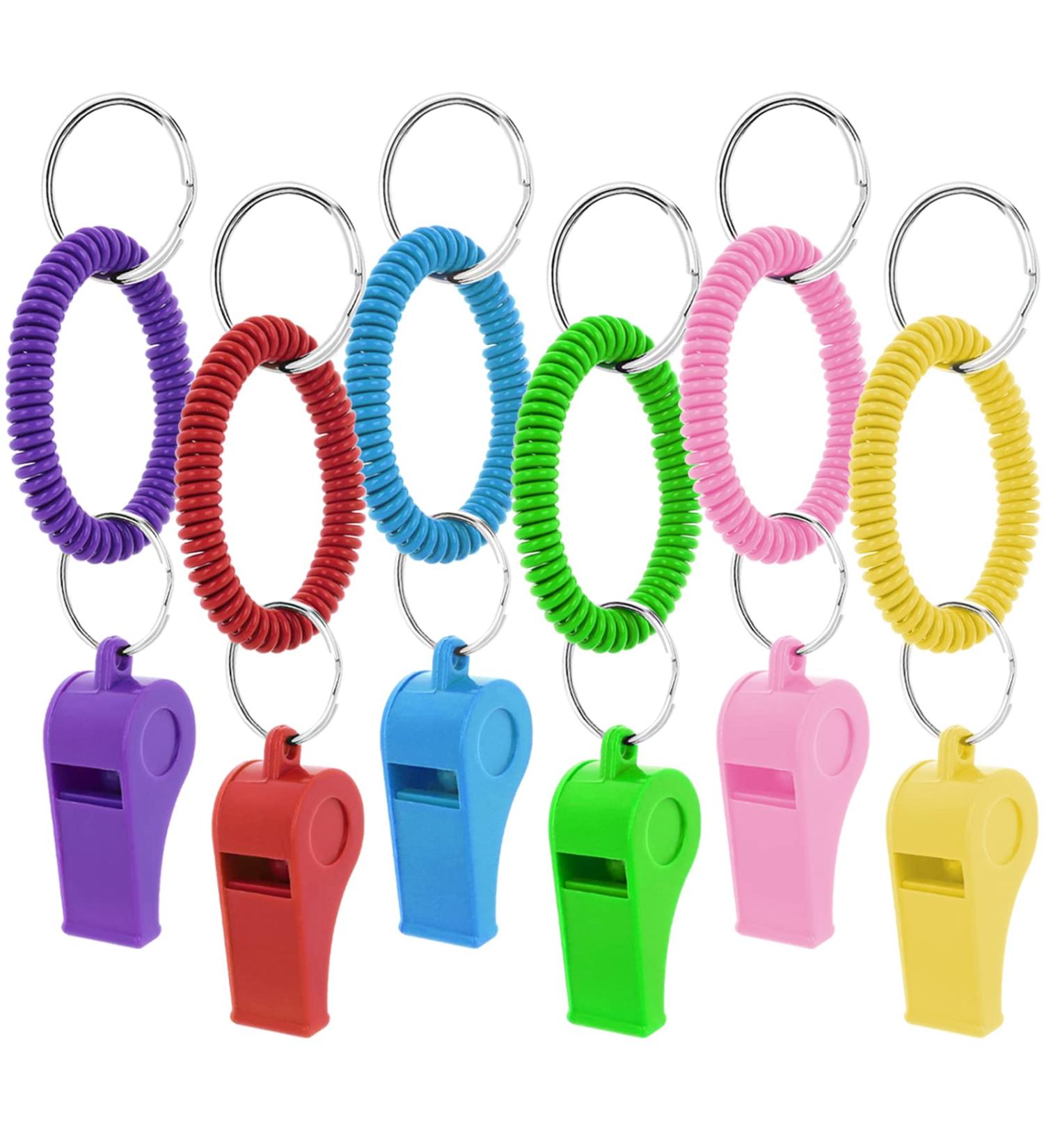 Thinp 6-Pack Triller Pipes for Kids - Colorful Plastic Whistles with Stretchable Lanyard for School Sports & Referees - Buy Online on GoSupps.com