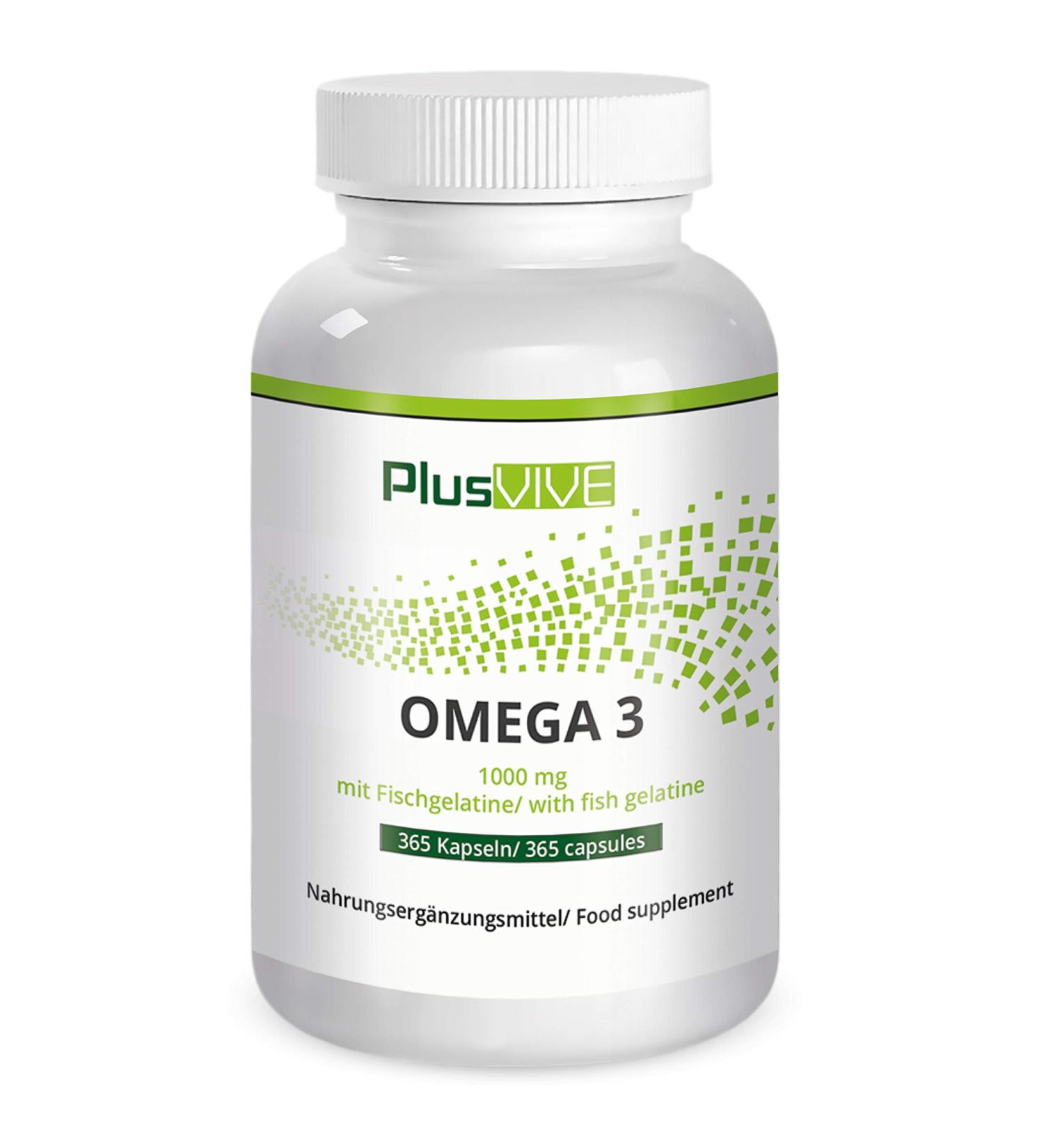  Plusvive Plusvive - 365 omega-3 capsules with fish gelatin shell (1000 mg) - Buy Online on GoSupps.com