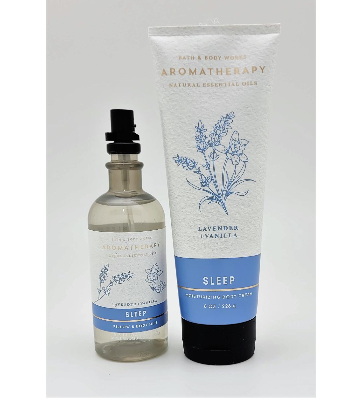 Bath & Body Works - Aromatherapy - Lavender Vanilla Sleep - 2 pc Bundle - Pillow and Body Mist - 5.3 fl oz - & Body Cream - 8 oz - Buy Online on GoSupps.com