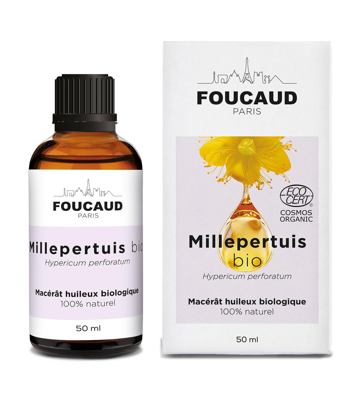 FOUCAUD | Mac r t Millepertuis | Hypericum perforatum | BIO | 100% naturelle | Adoucissante | Protectrice | Apaisante | D congestionnante | R paratrice | 50 ml | Marque Fran aise depuis 1946 Millepertuis Huiles V g tales & Mac r ts - Buy Online on GoSupps.com