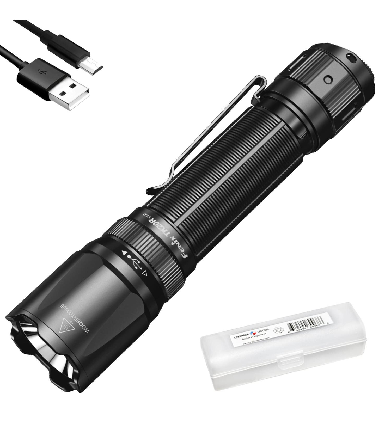 Fenix TK20R v2.0 Rechargeable Tactical Flashlight | 3000 Lumen USB-C Tac Light with Long Throw | LumenTac Organizer - Buy Online on GoSupps.com