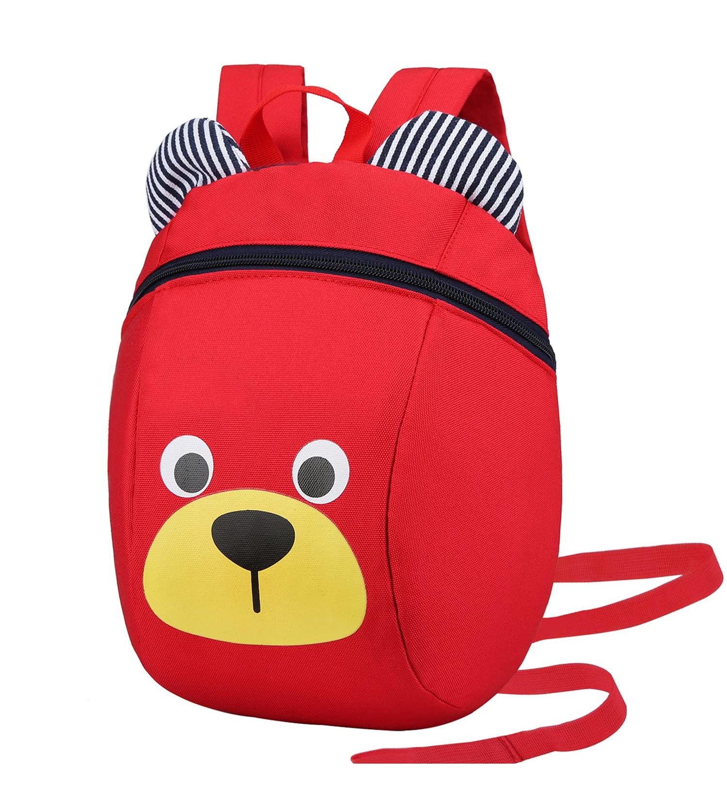 Kids Toddler Backpack Boys Girl with Leash Harness Kindergarten Bookbag Preschool Nursery Daycare School Bag Lunch Box Red